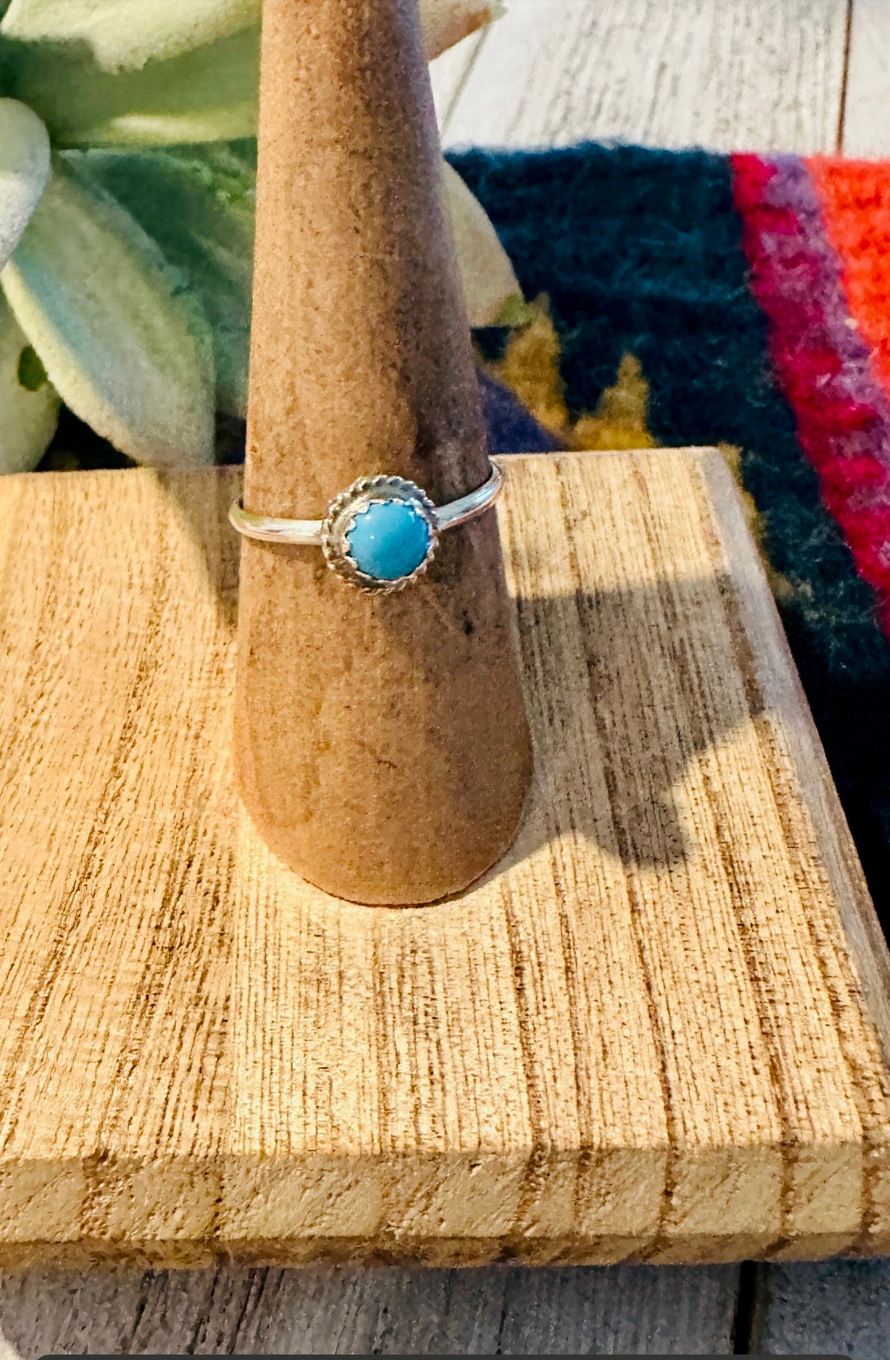 Handcrafted Turquoise & Sterling Silver Stacker Ring