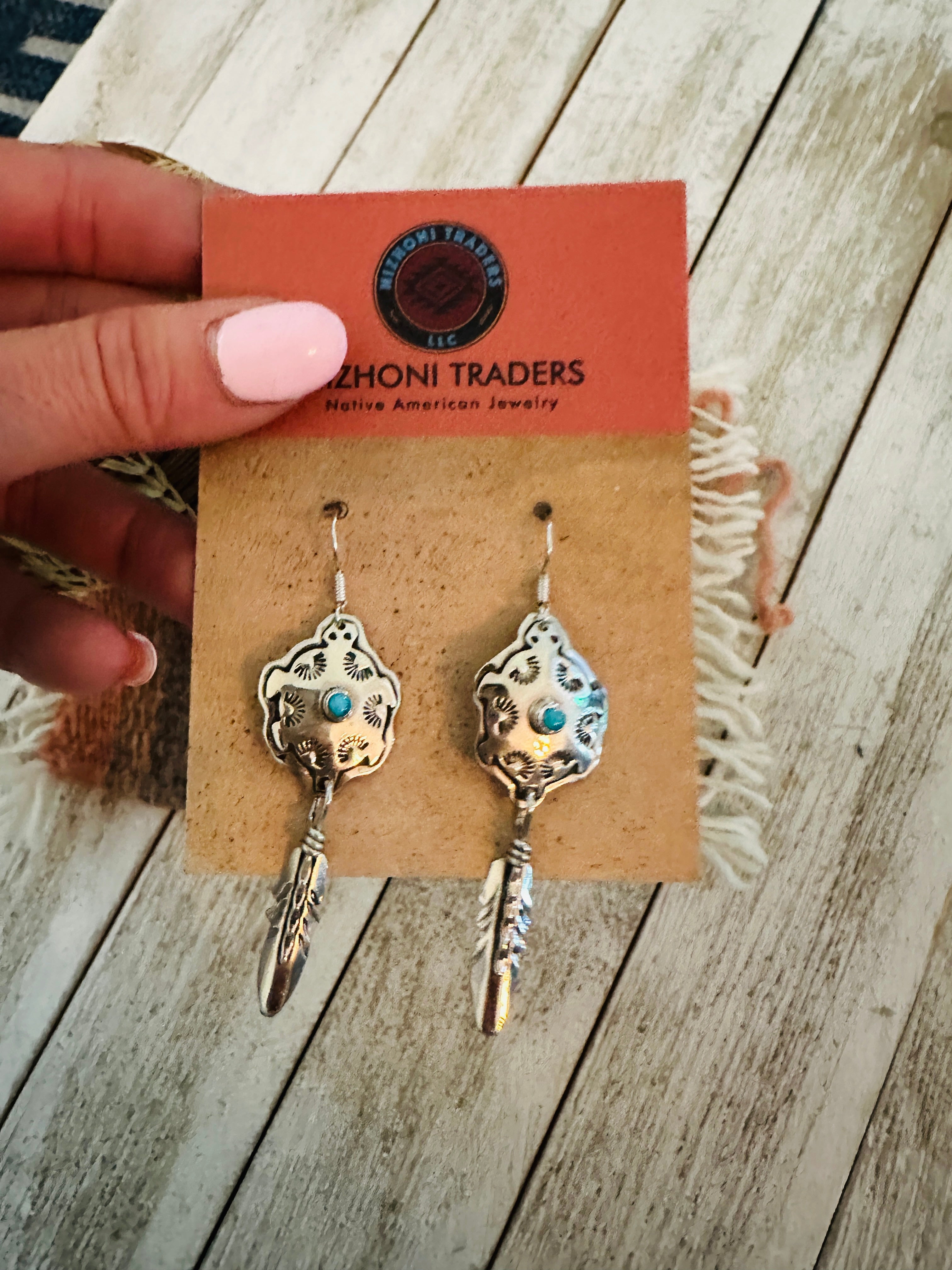 Handcrafted Sterling Silver & Turquoise Turtle Dangle Earrings