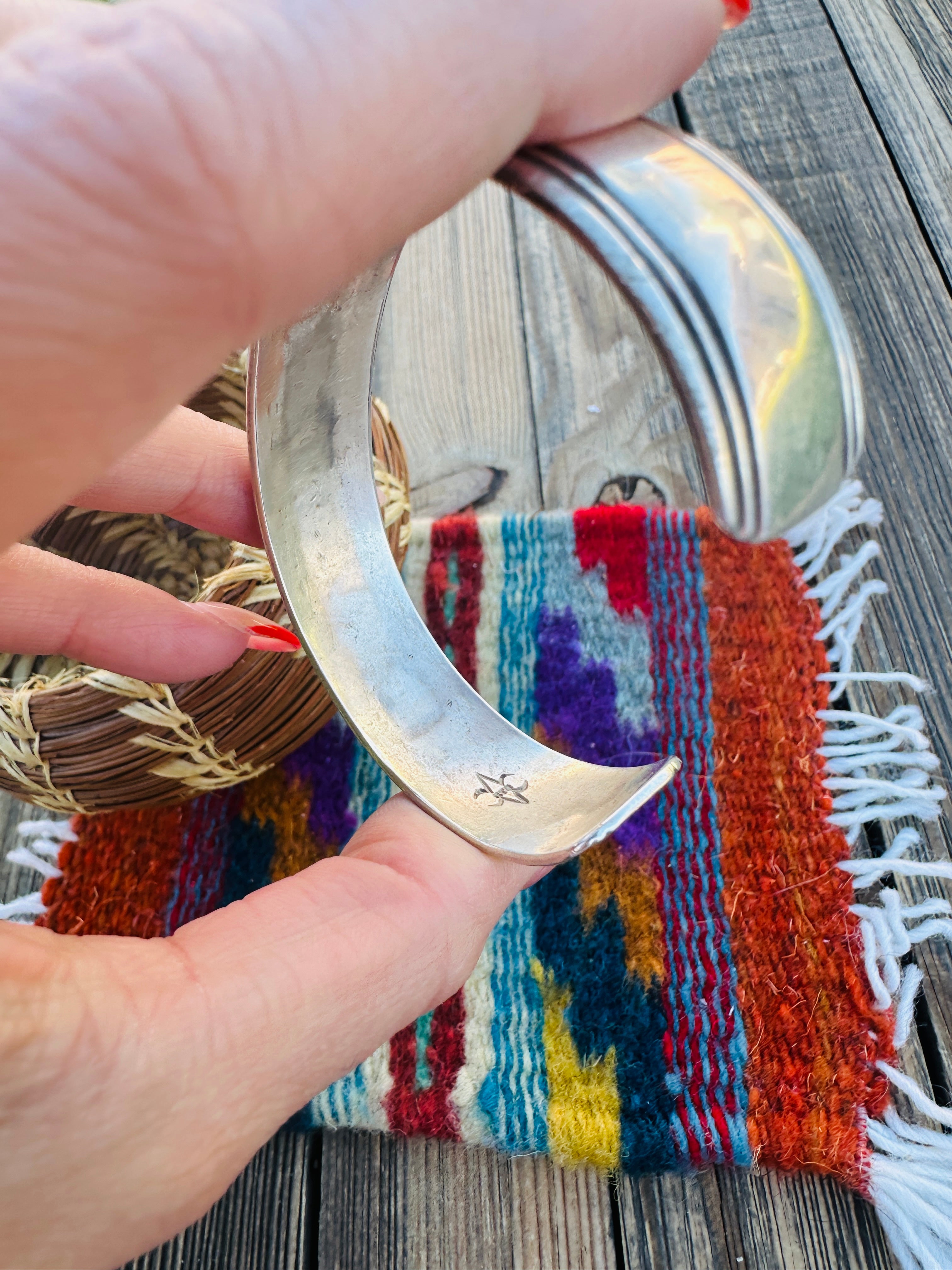 Handcrafted Old Pawn Sterling Silver Horse Cuff Bracelet