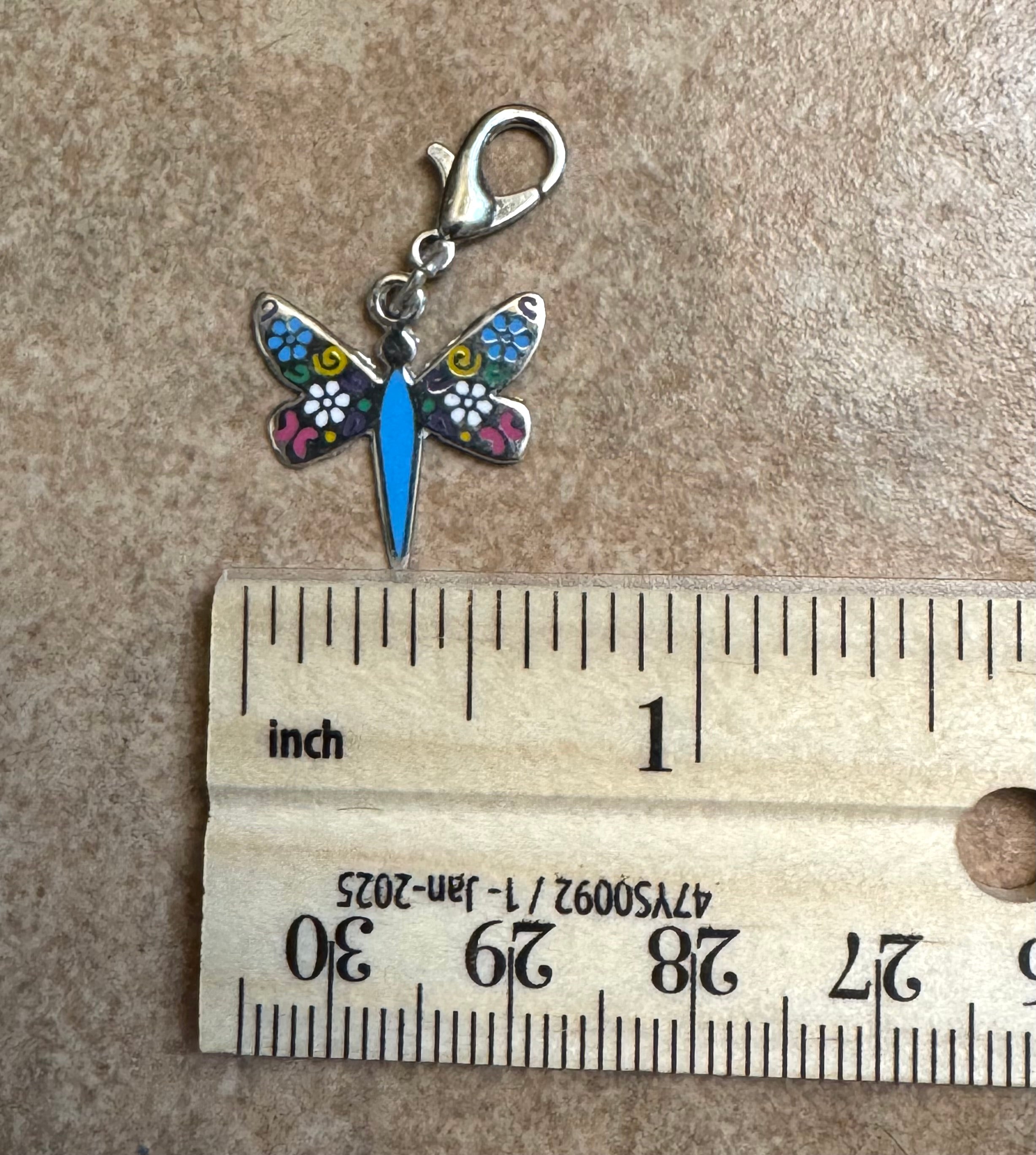 Multicolored Dragonfly Sterling Silver Charm