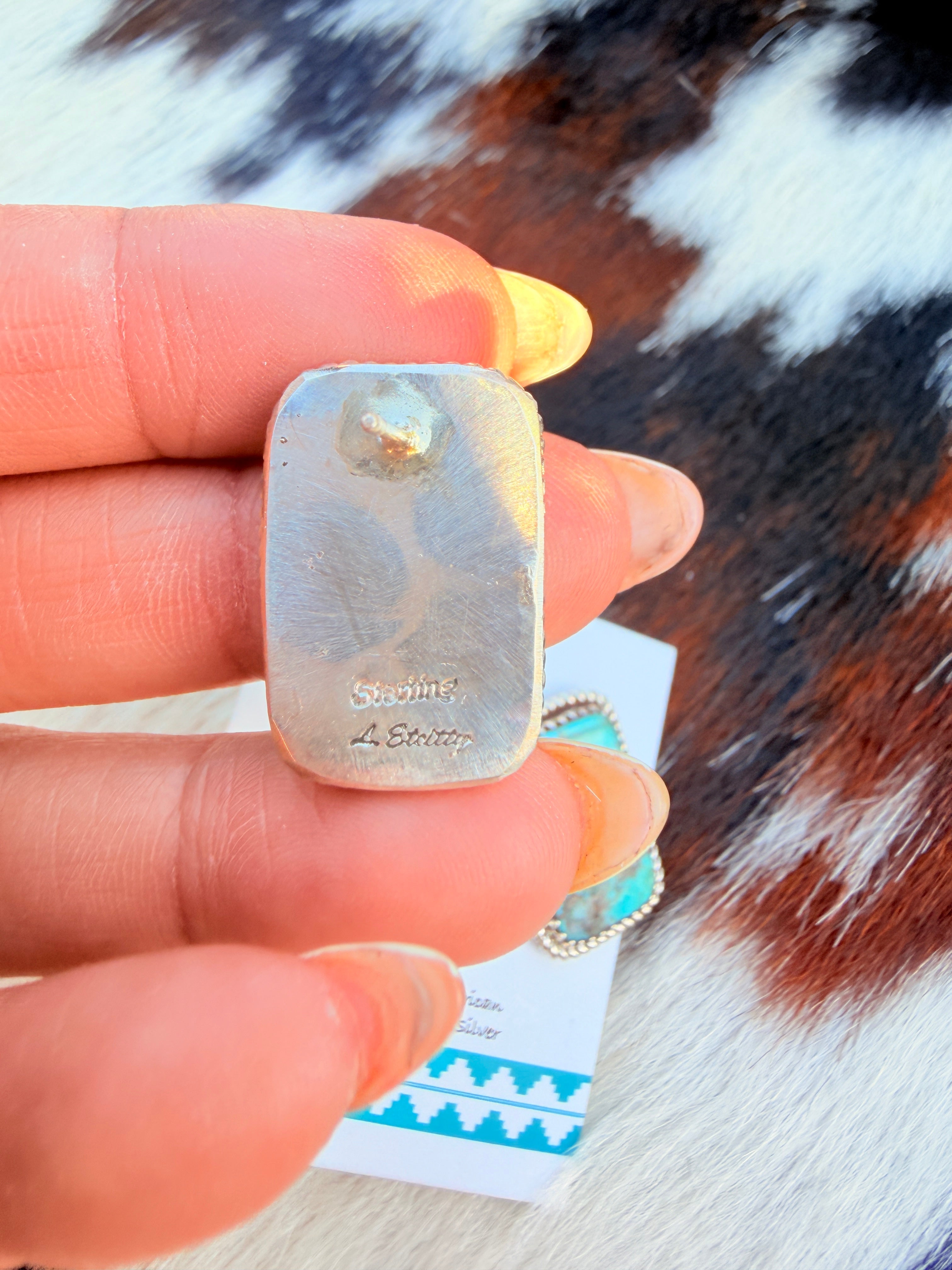 Handcrafted Turquoise & Sterling Silver Post Earrings