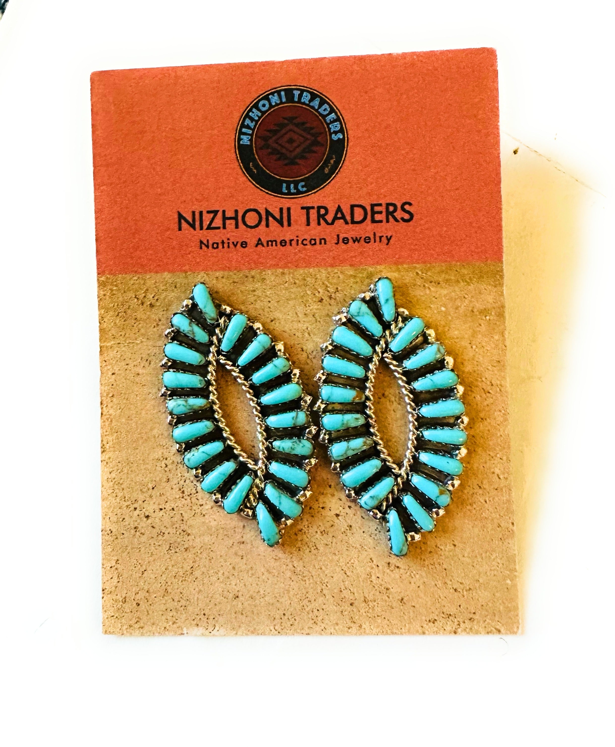 Handcrafted Sterling Silver & Turquoise Fishtail Post Earrings