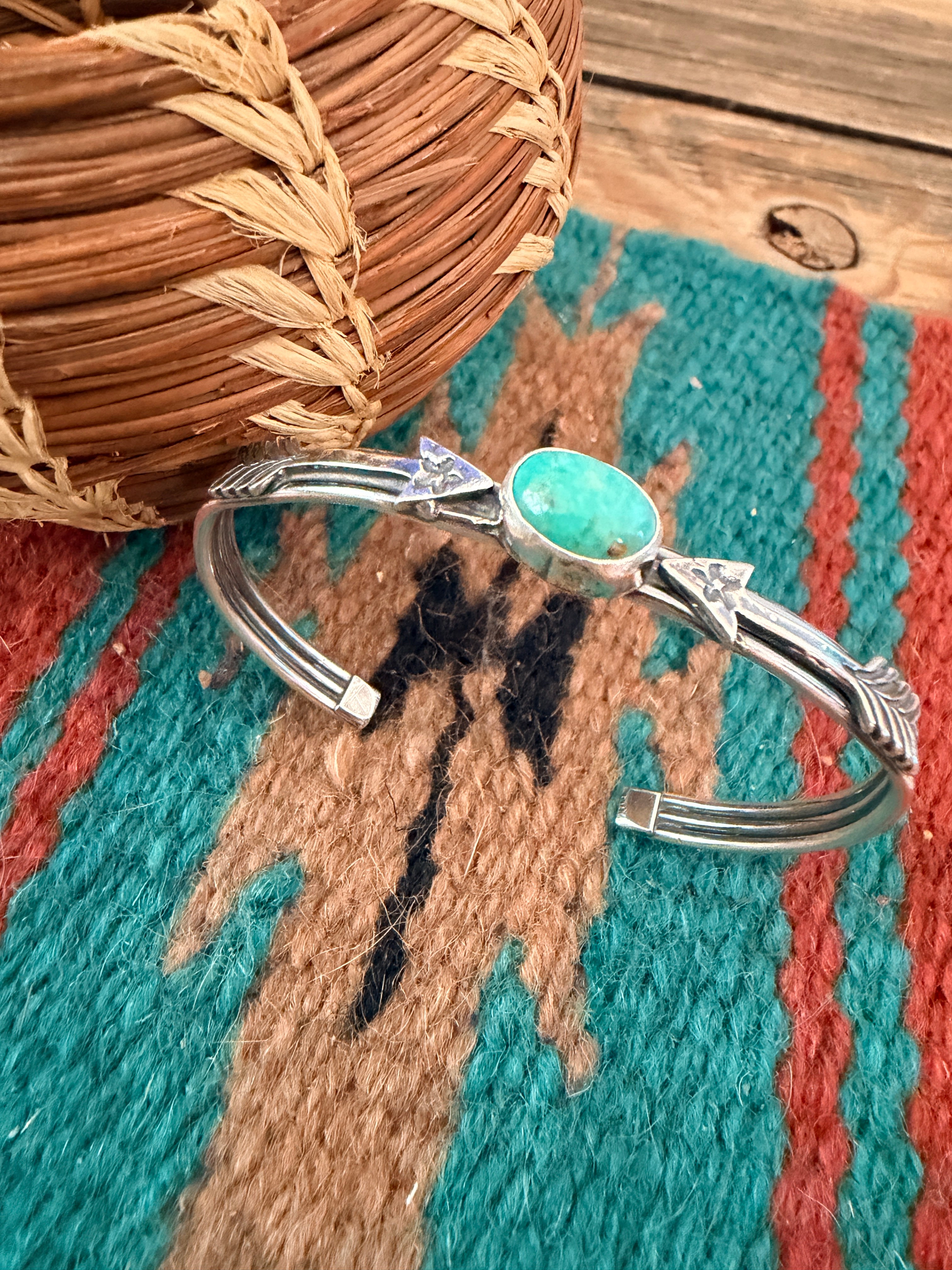 Handcrafted Sterling Silver & Turquoise Arrow Cuff Bracelet