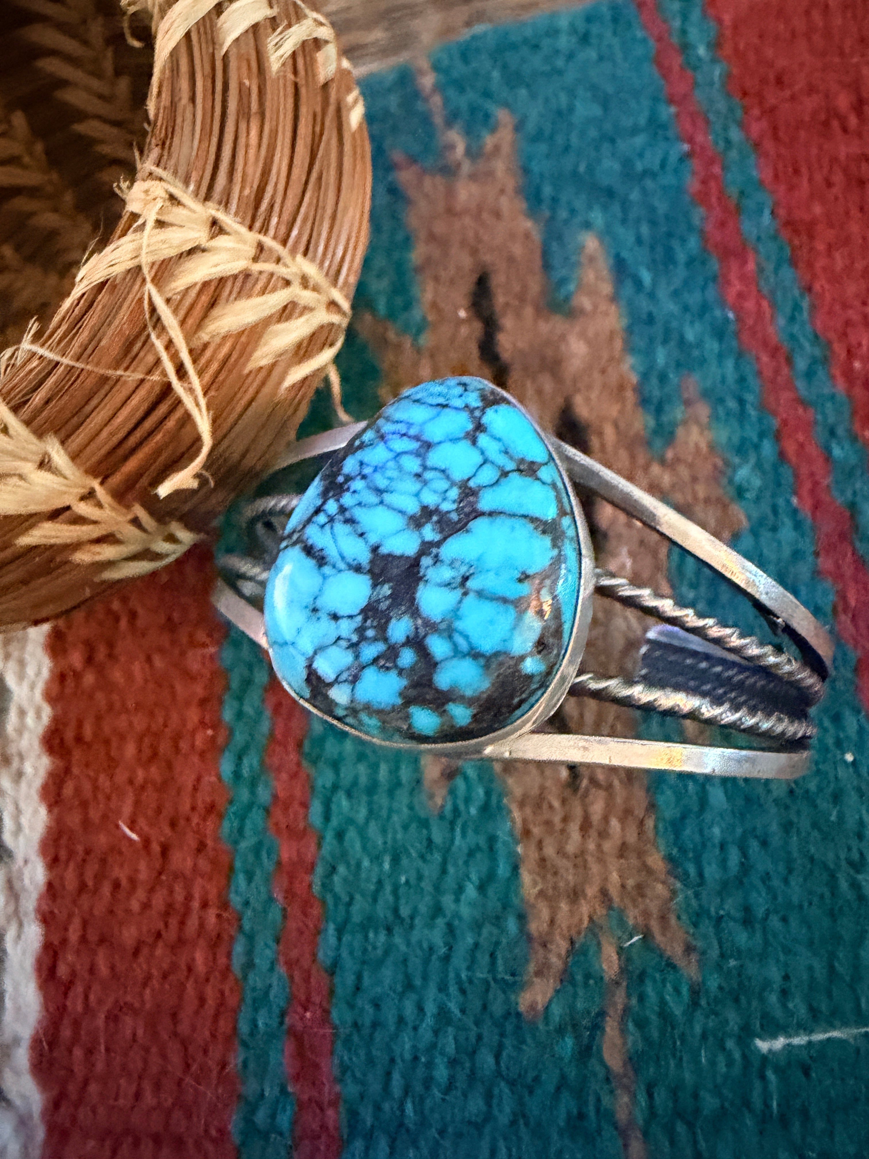 Handcrafted Sterling Silver and Turquoise Cuff Bracelet