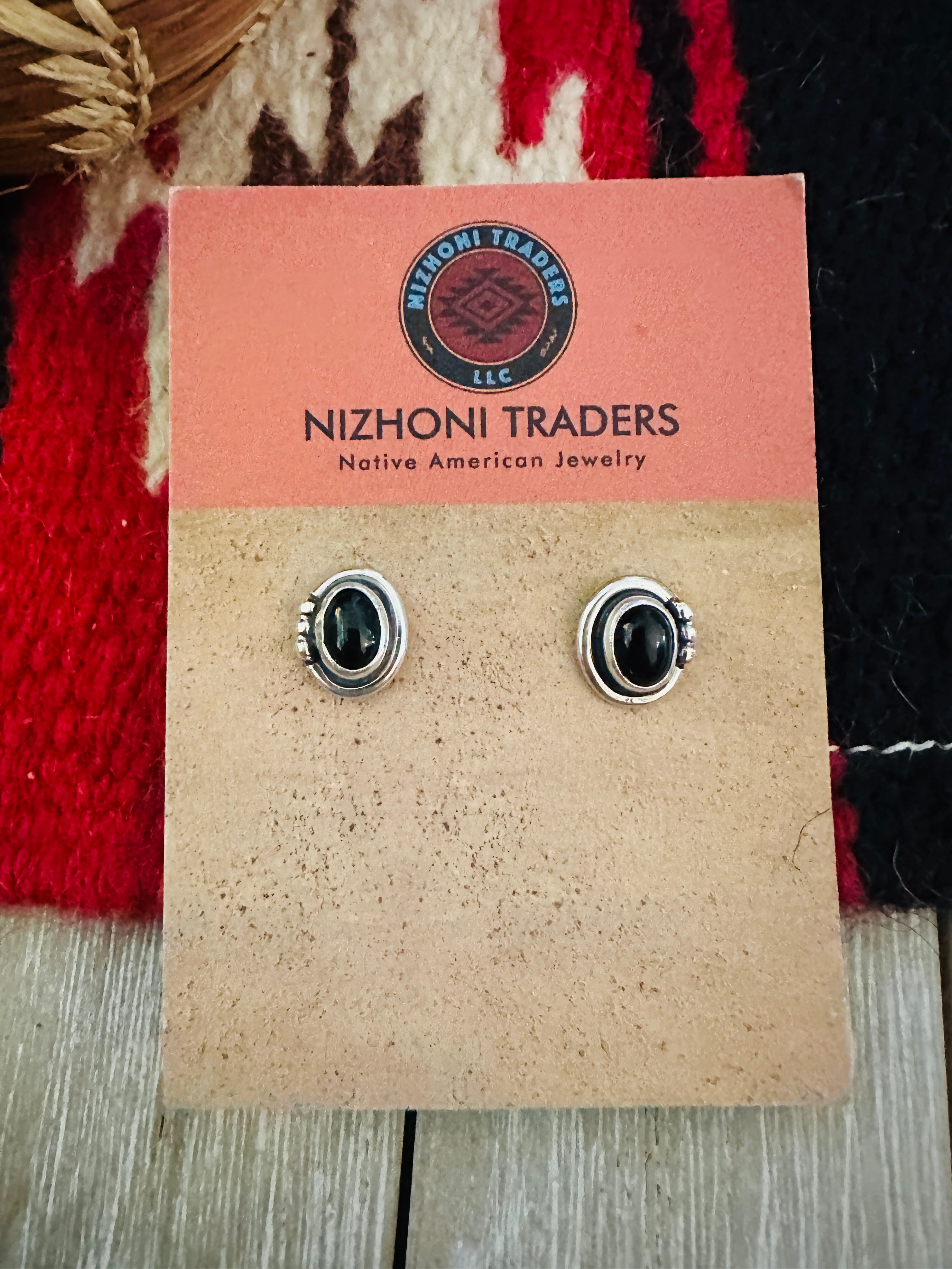 Handcrafted Black Onyx & Sterling Silver Stud Earrings