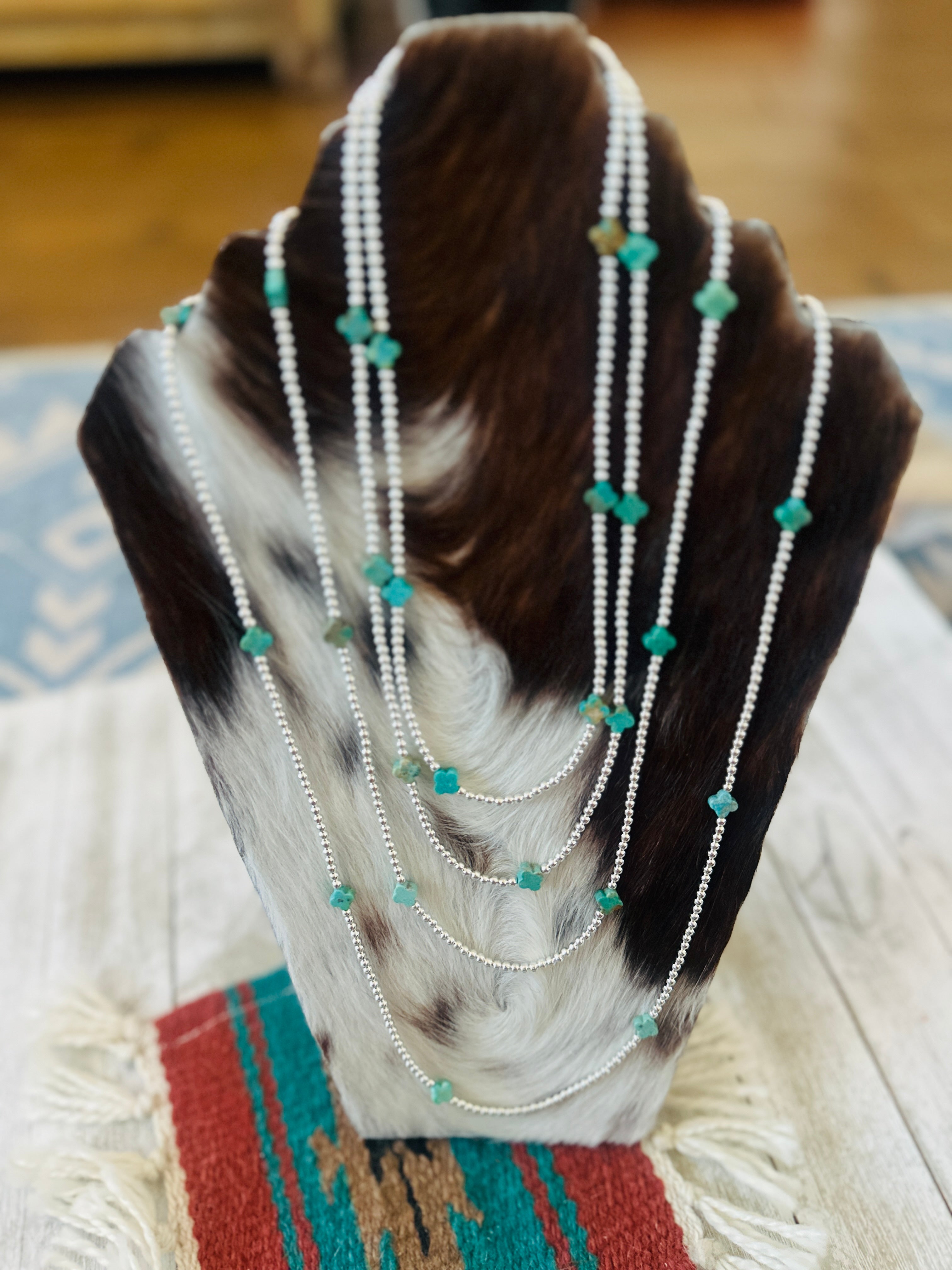 Handcrafted Sterling Silver & Turquoise Beaded Necklace