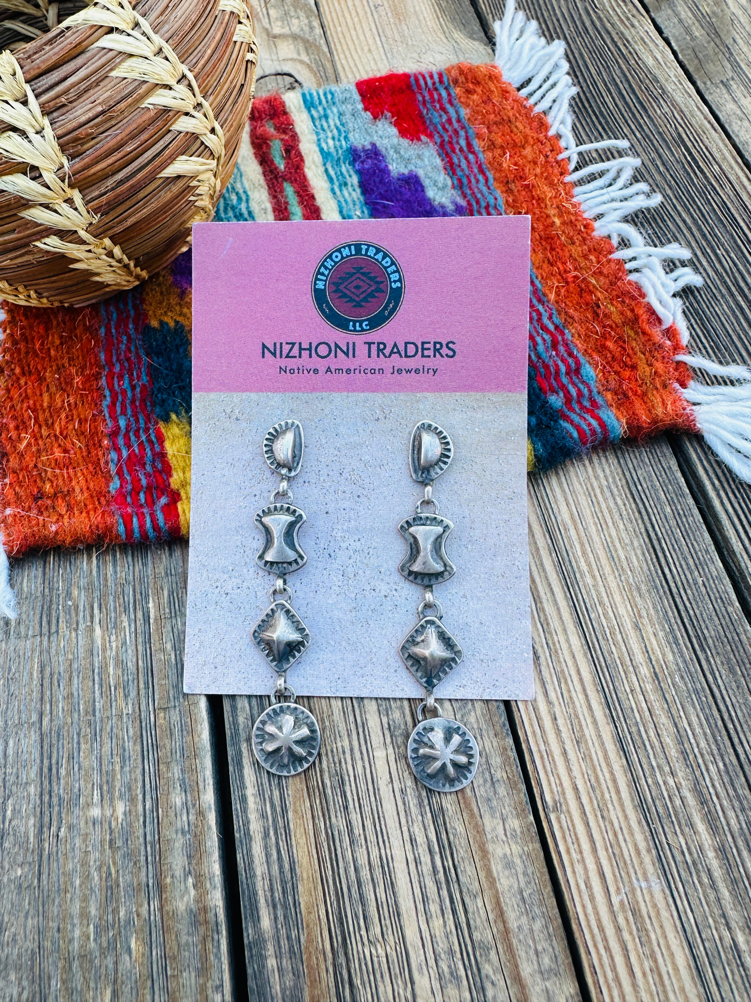 Handcrafted Sterling Silver Dangle Earrings by Dakota Willie