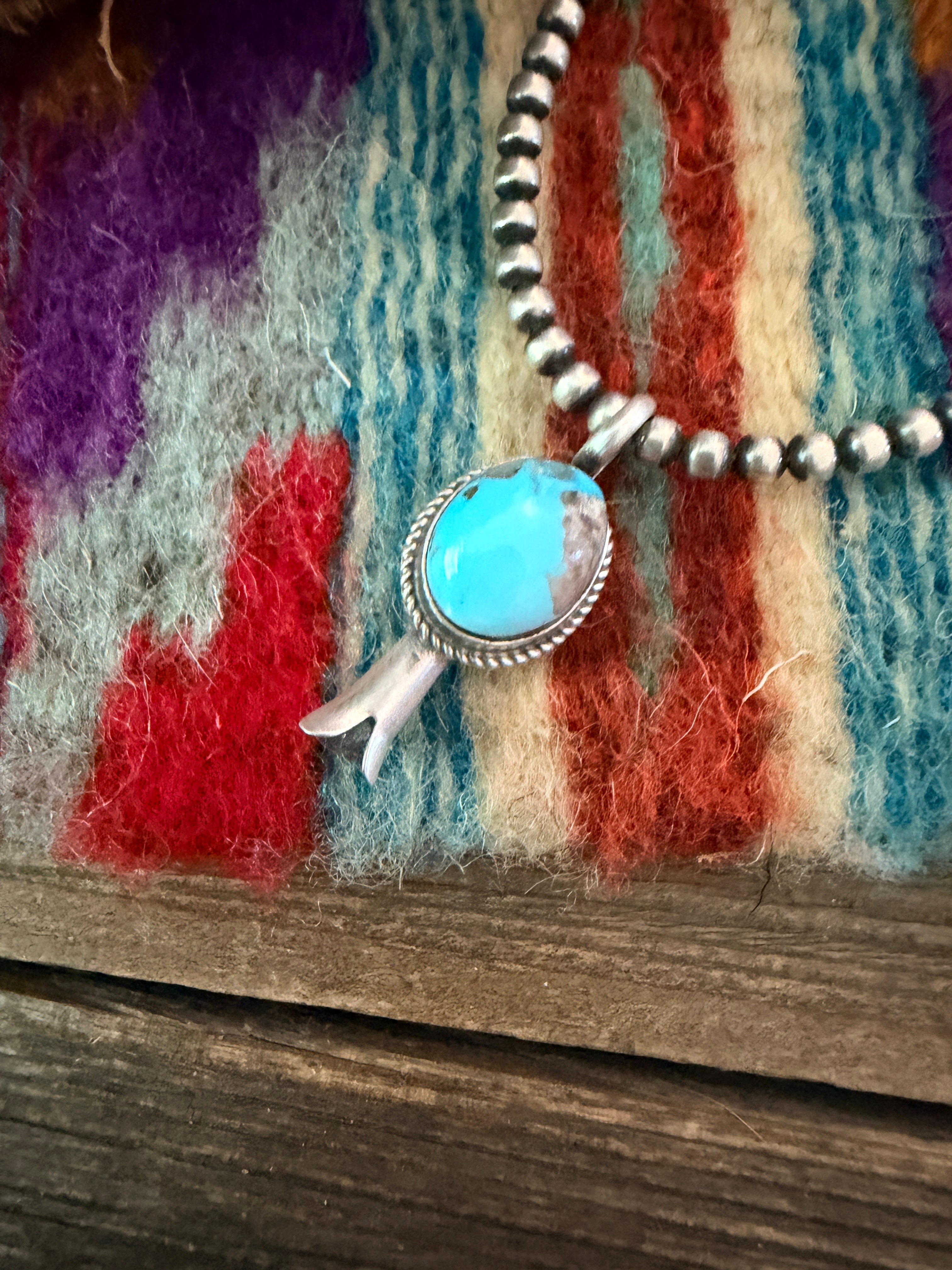 Handcrafted Sterling Silver & Turquoise Blossom Pendant