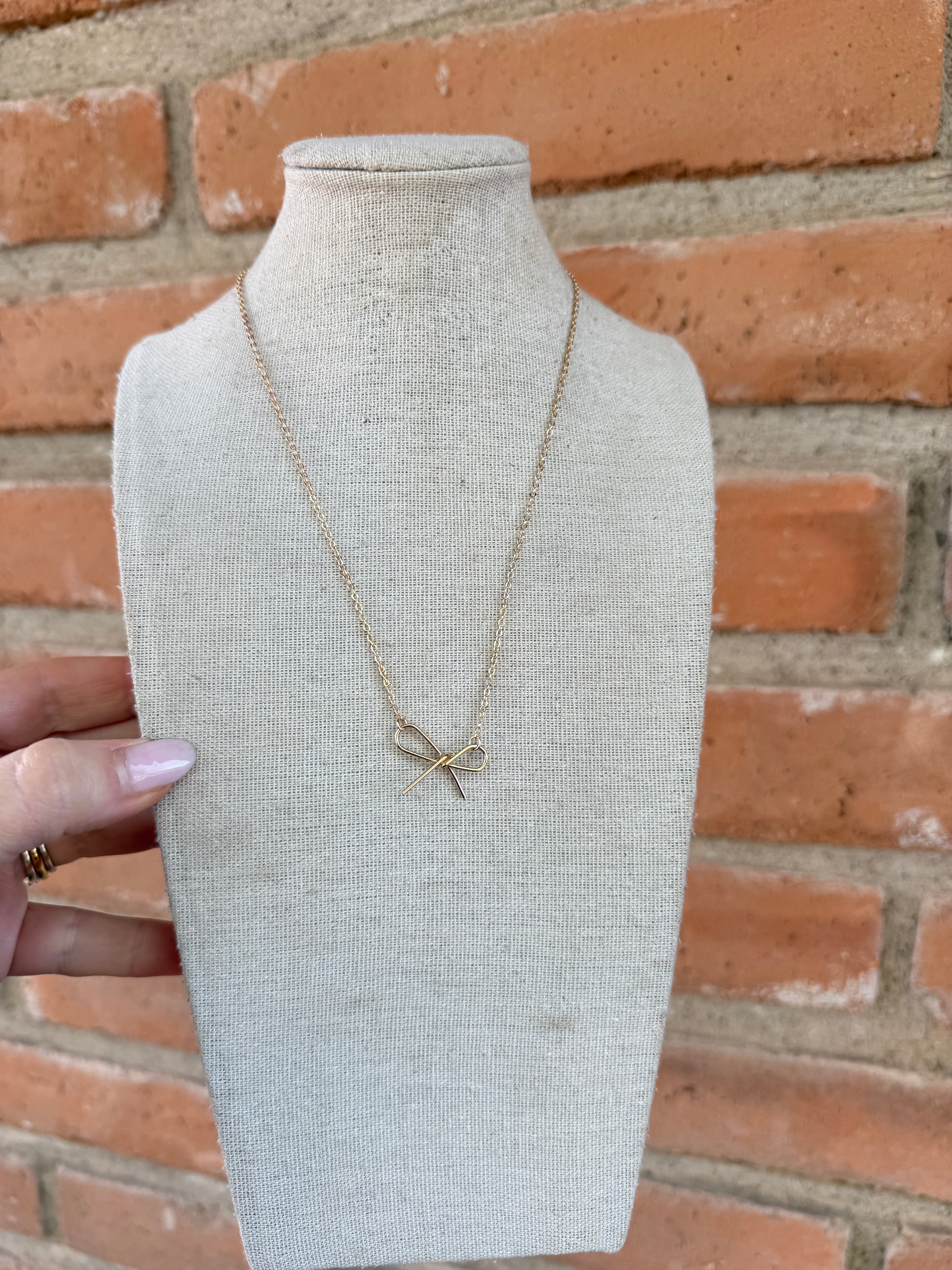 “The Golden Collection” BOW NECKLACE Handmade 18k Gold Plated Necklace