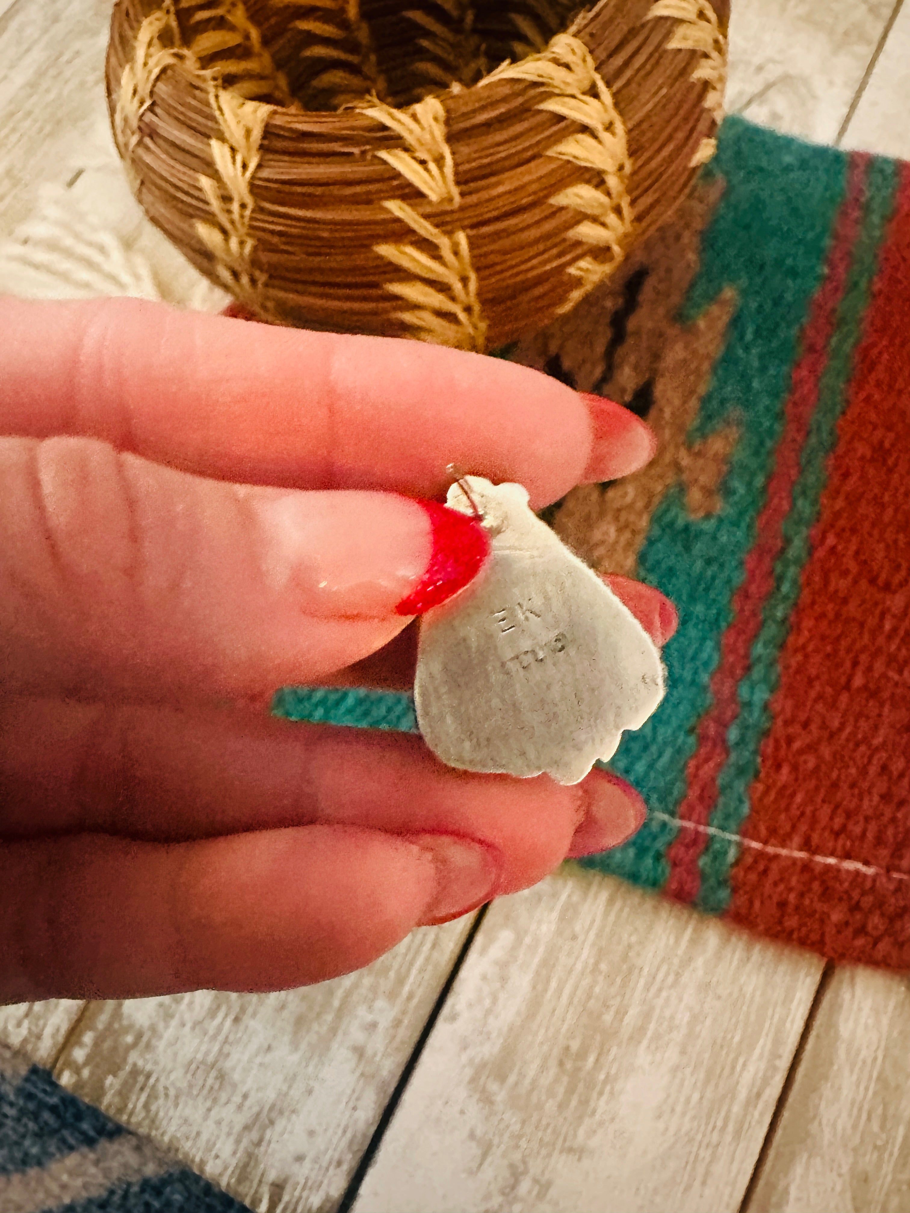 Handcrafted Kingman Turquoise & Sterling Silver Post Earrings