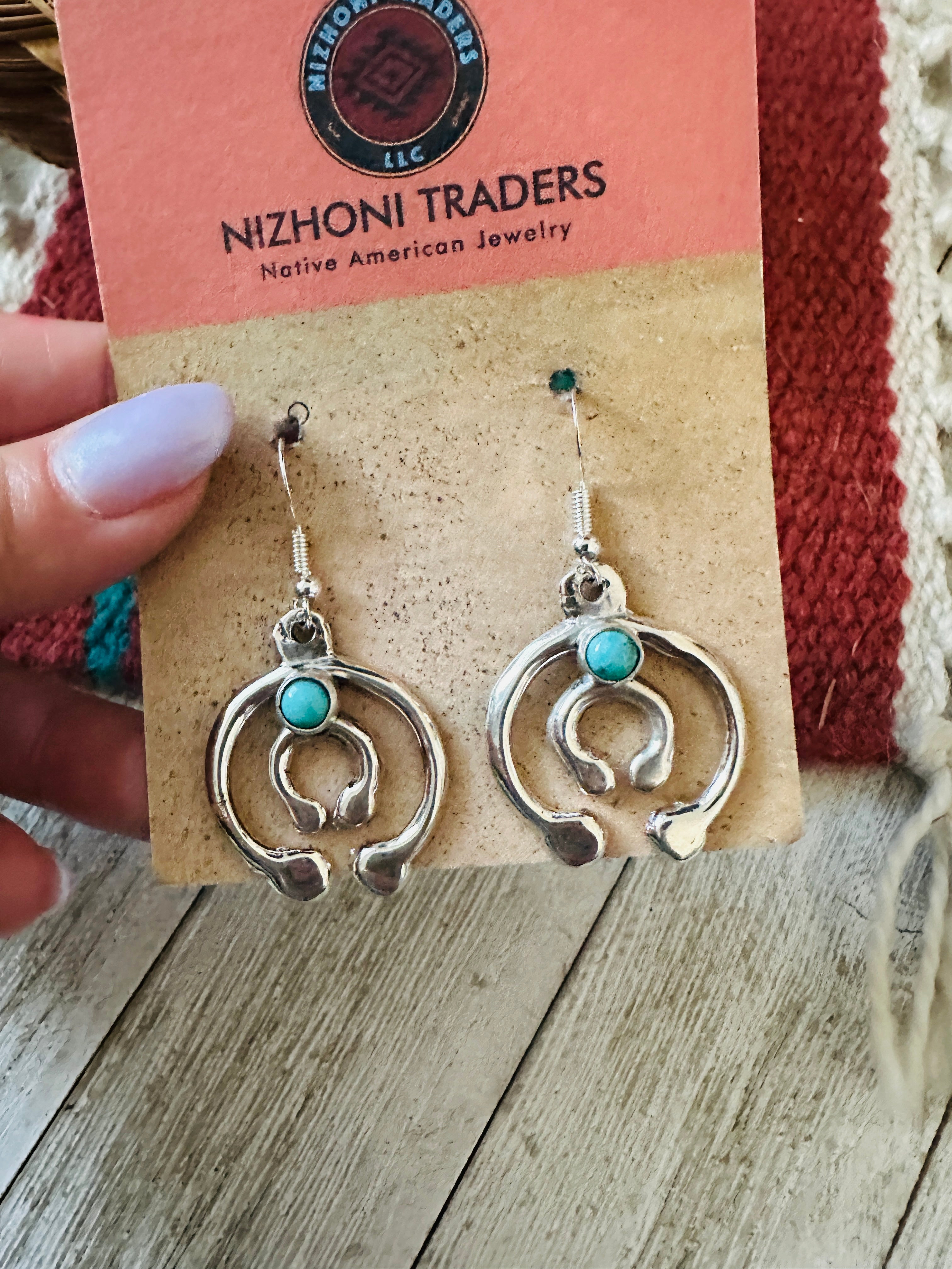 Handcrafted Turquoise & Sterling Silver Naja Dangle Earrings