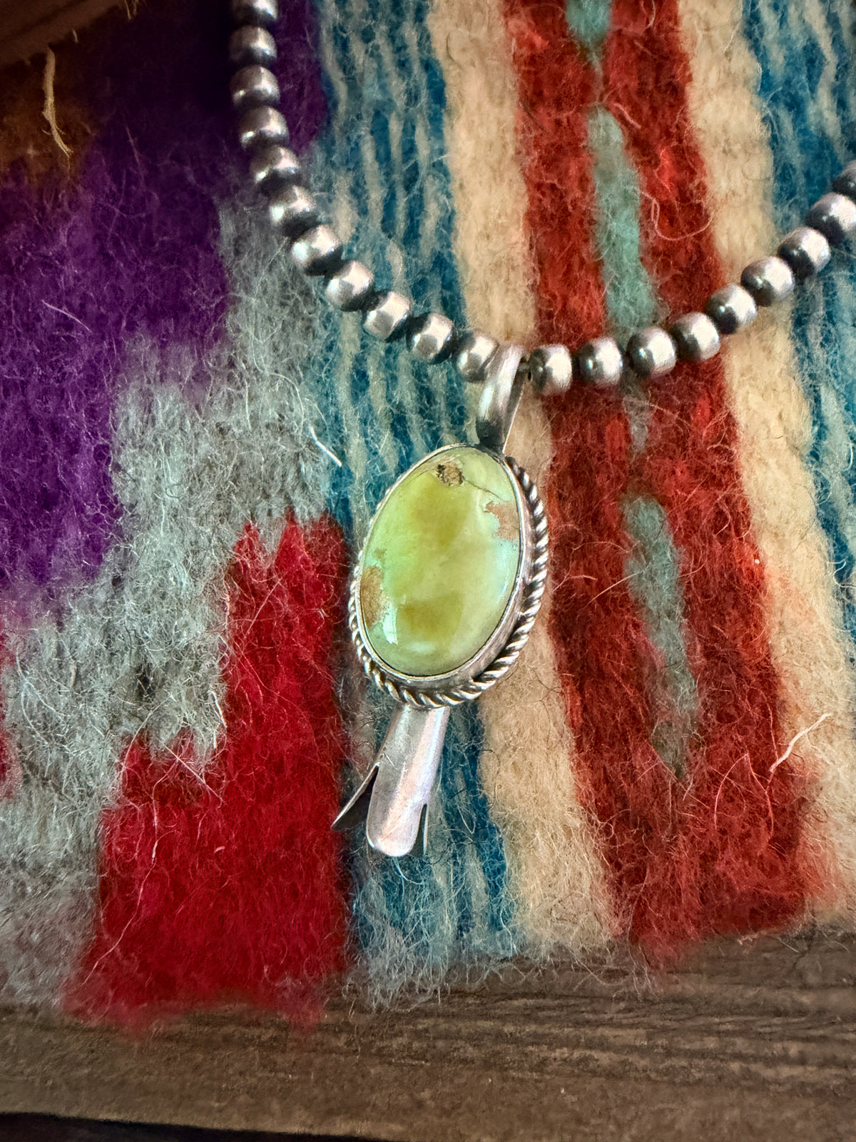Handcrafted Sterling Silver & Turquoise Blossom Pendant