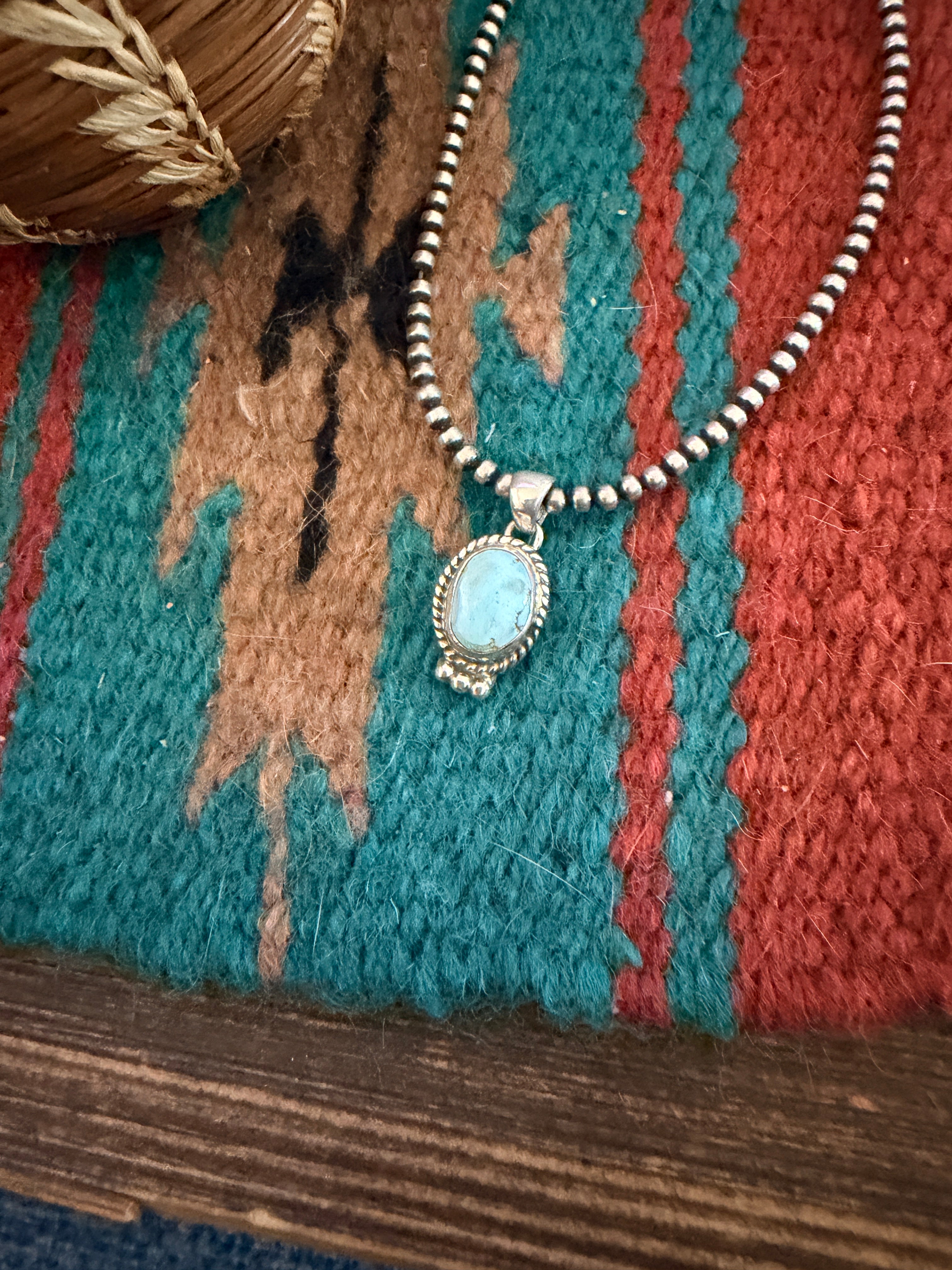 Handcrafted Sterling Silver & Golden Hills Turquoise Pendant