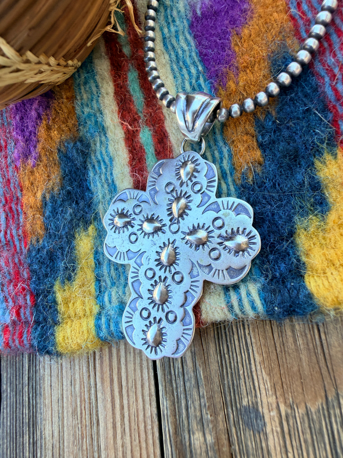 Handcrafted Sterling Silver Cross Pendant by Benson Shorty