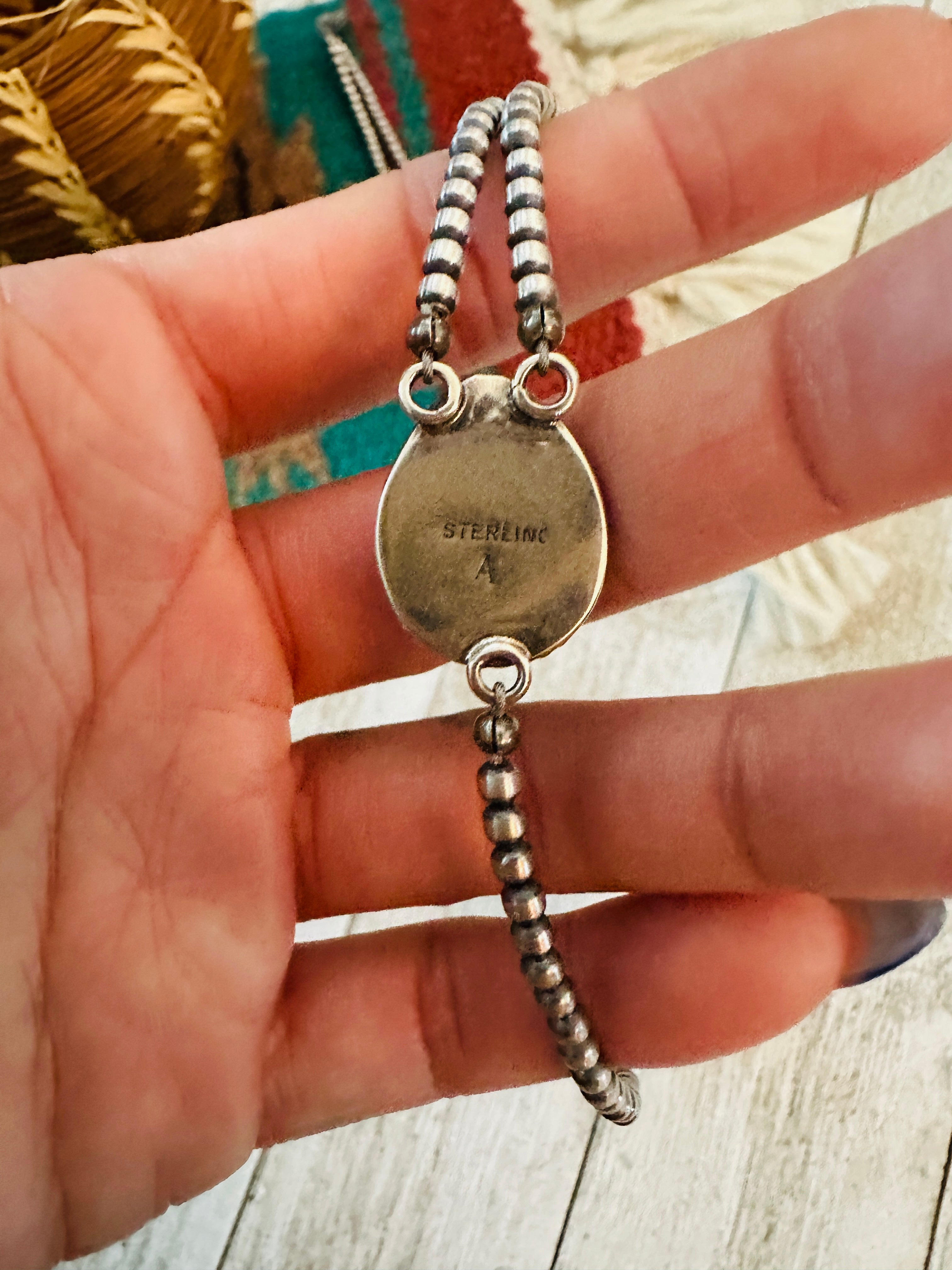 Queen Pink Conch & Sterling Silver Pearl Beaded Lariat Necklace