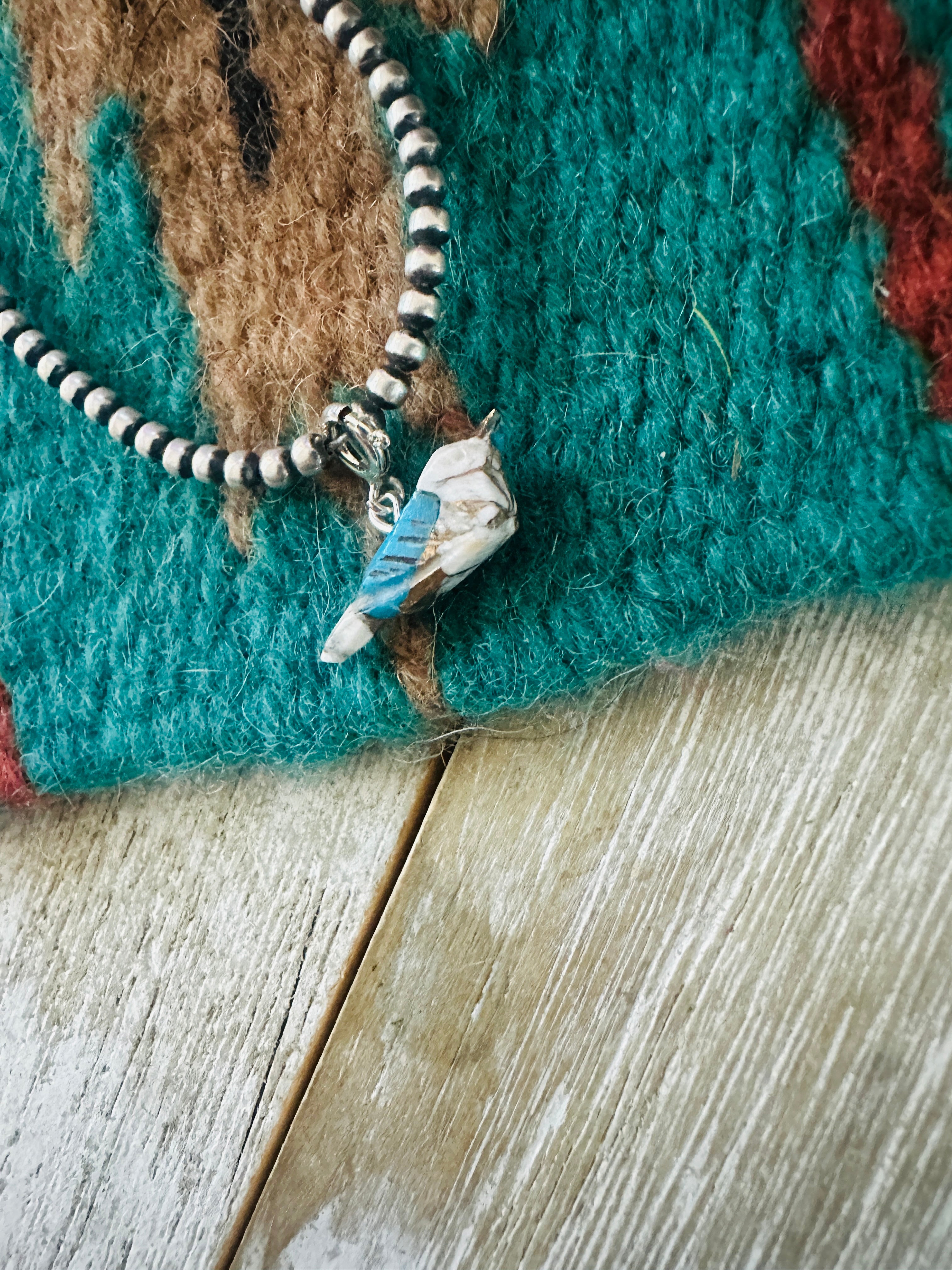 Handcrafted & Hand Carved Blue Mojave Bird Charm
