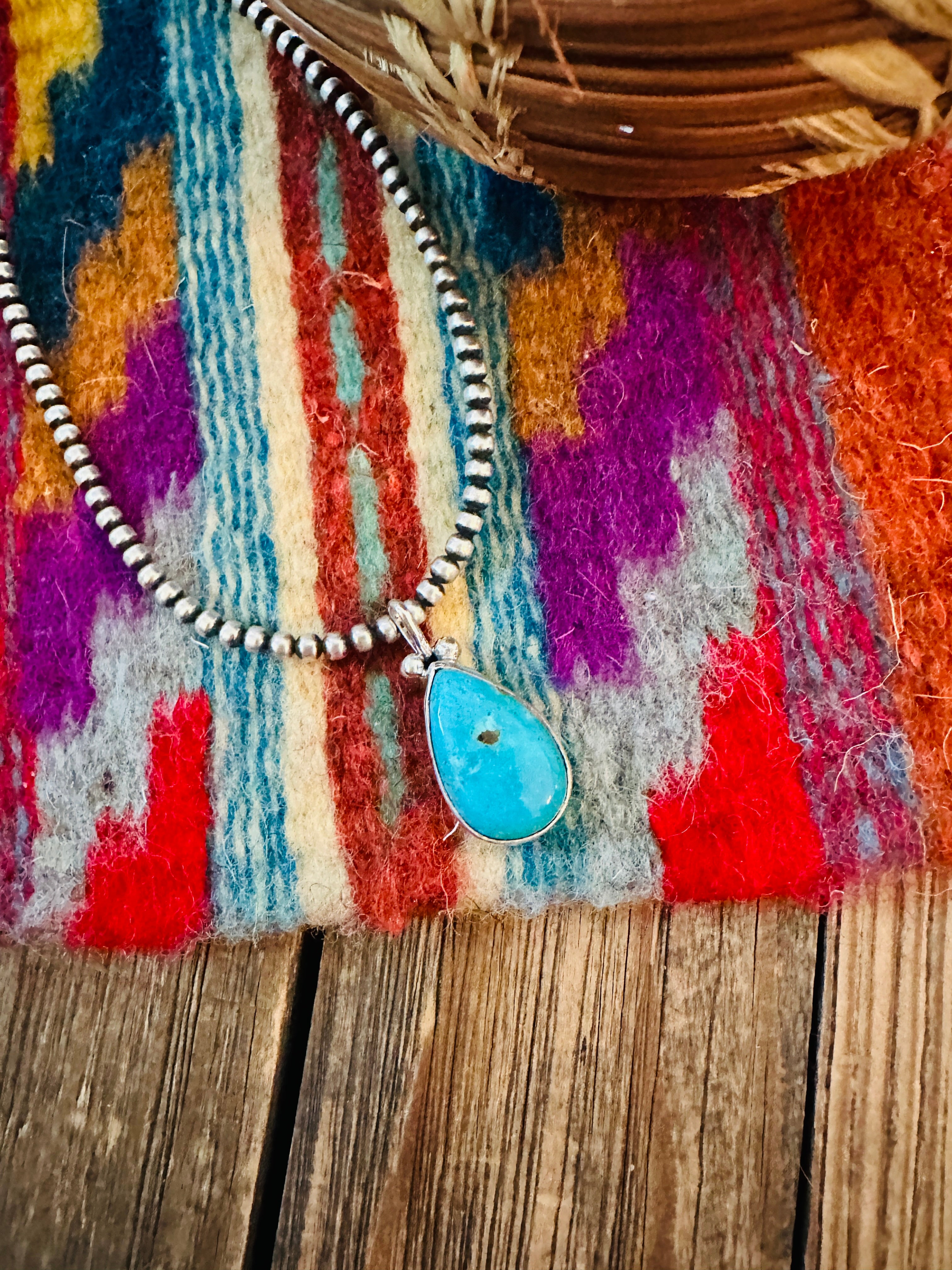 Handcrafted Sterling Silver & Turquoise Pendant