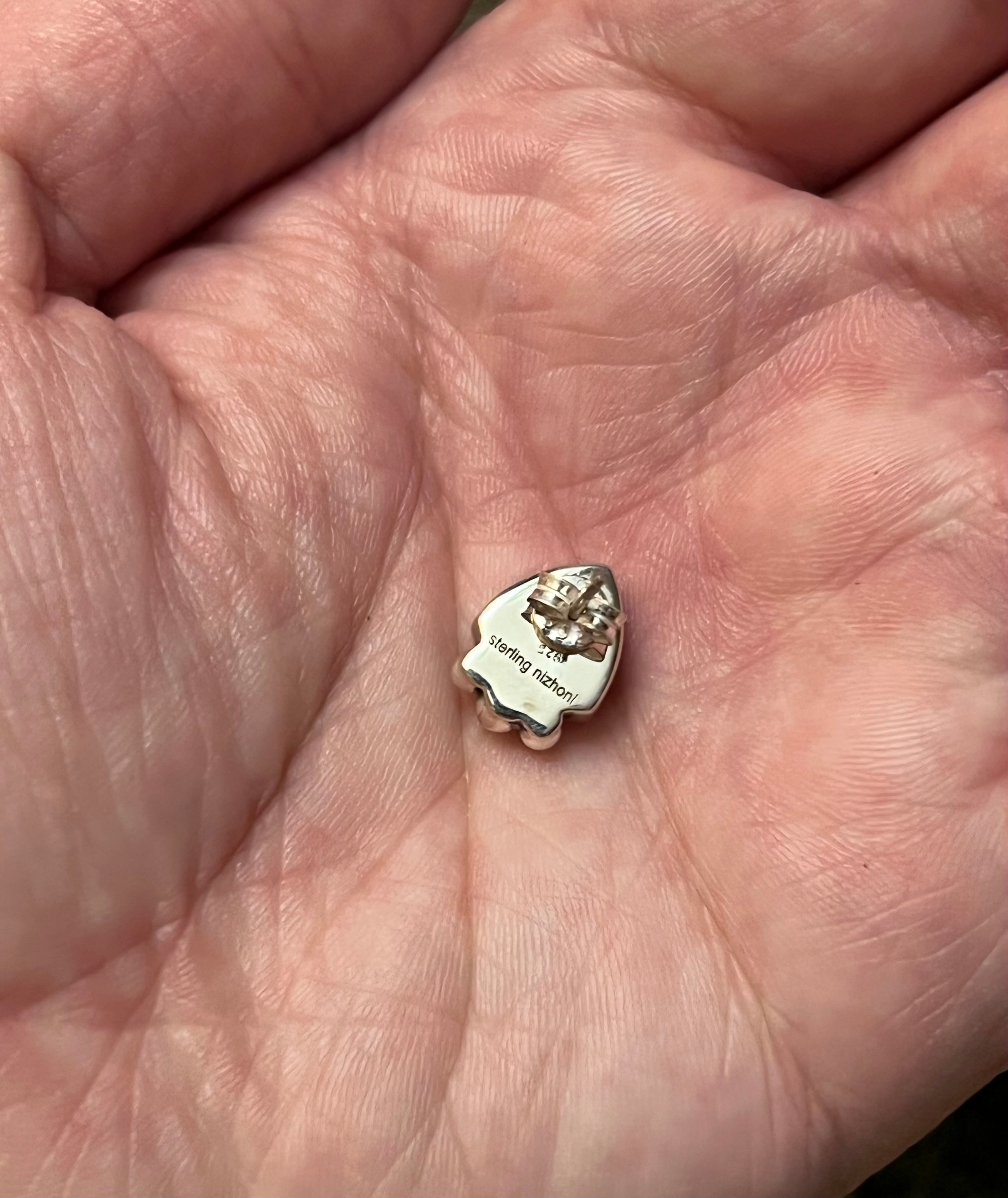 Handmade Fire Red Opal & Sterling Silver Stud Earrings