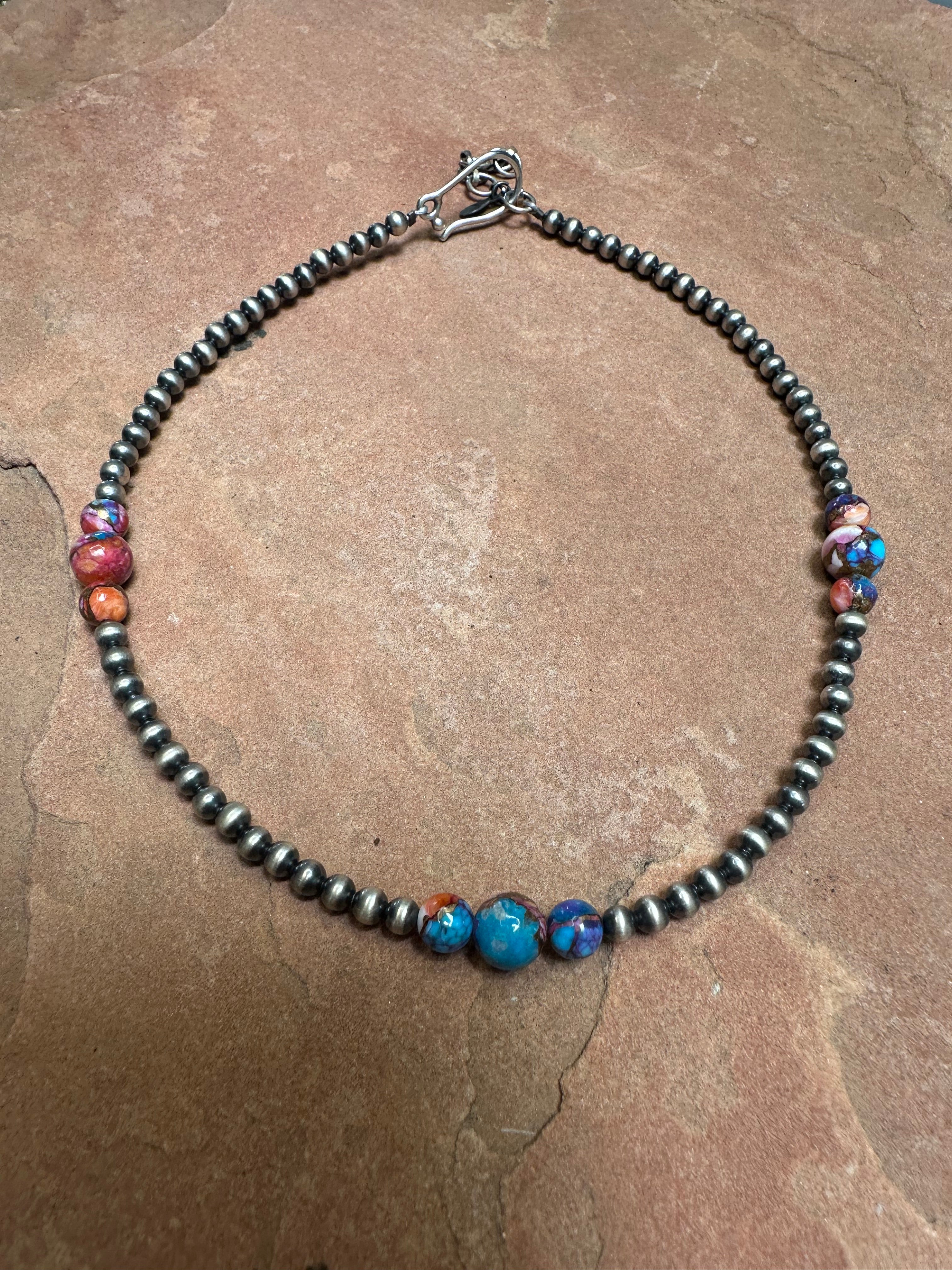 Handmade Pink Dream & Sterling Silver Beaded Necklace 16-18 inch