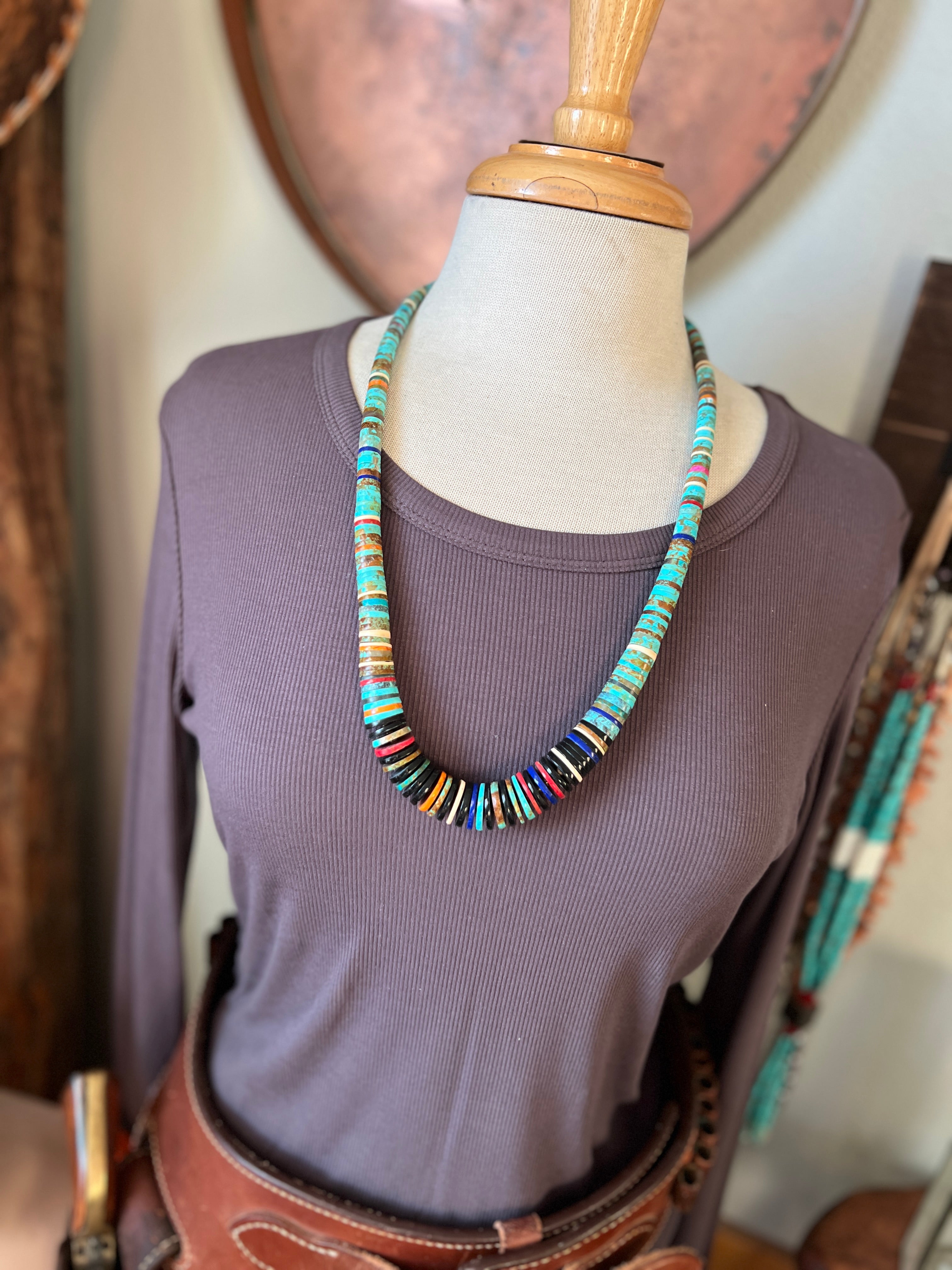 Ronald Chavez Handcrafted Multistone Heishi Beaded Santo Domingo Necklace, #2