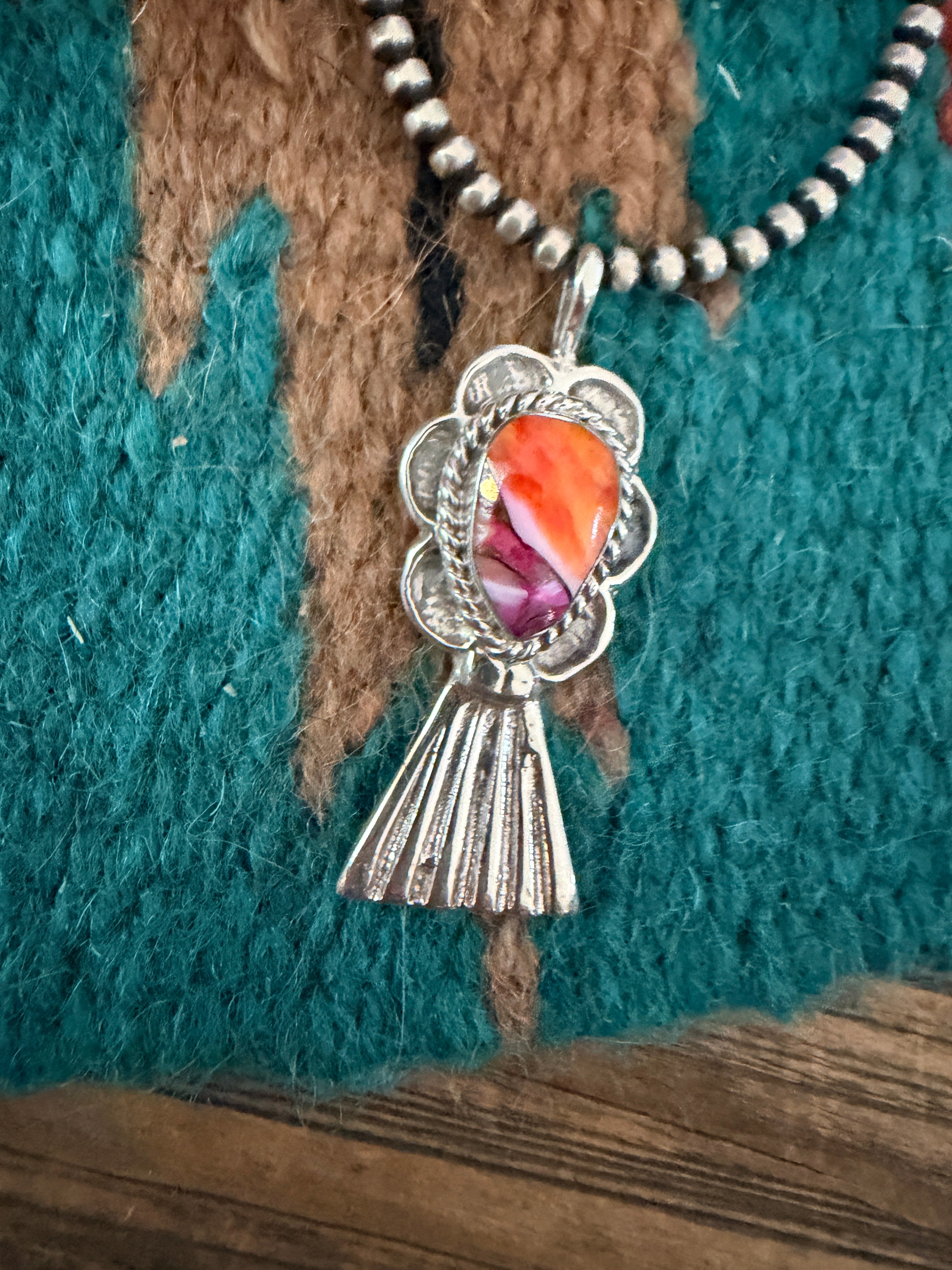 Handcrafted Sterling Silver & Pink Dream Mojave Blossom Pendant by Joseph Martinez