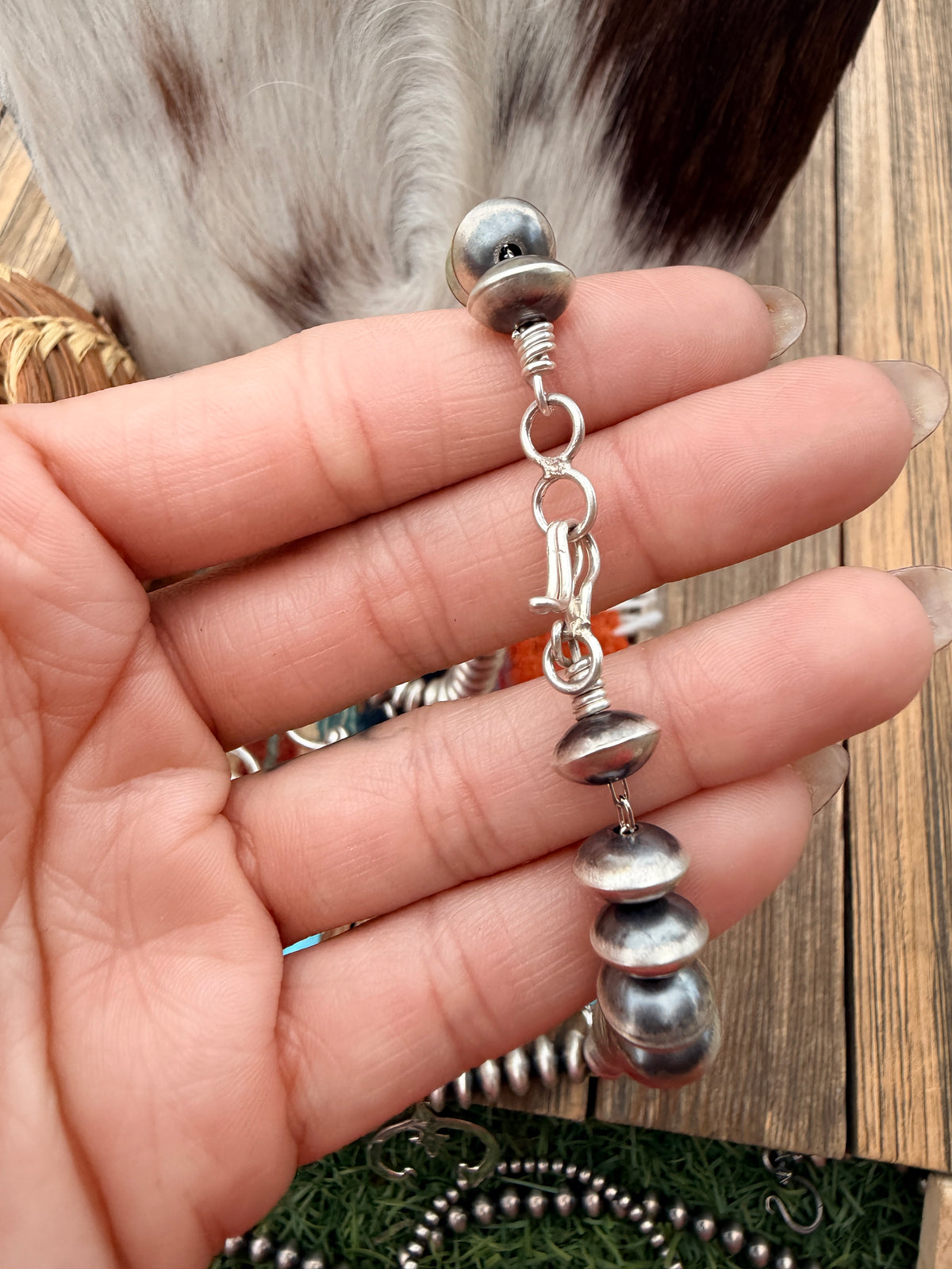 Handcrafted Turquoise & Sterling Silver Naja Necklace