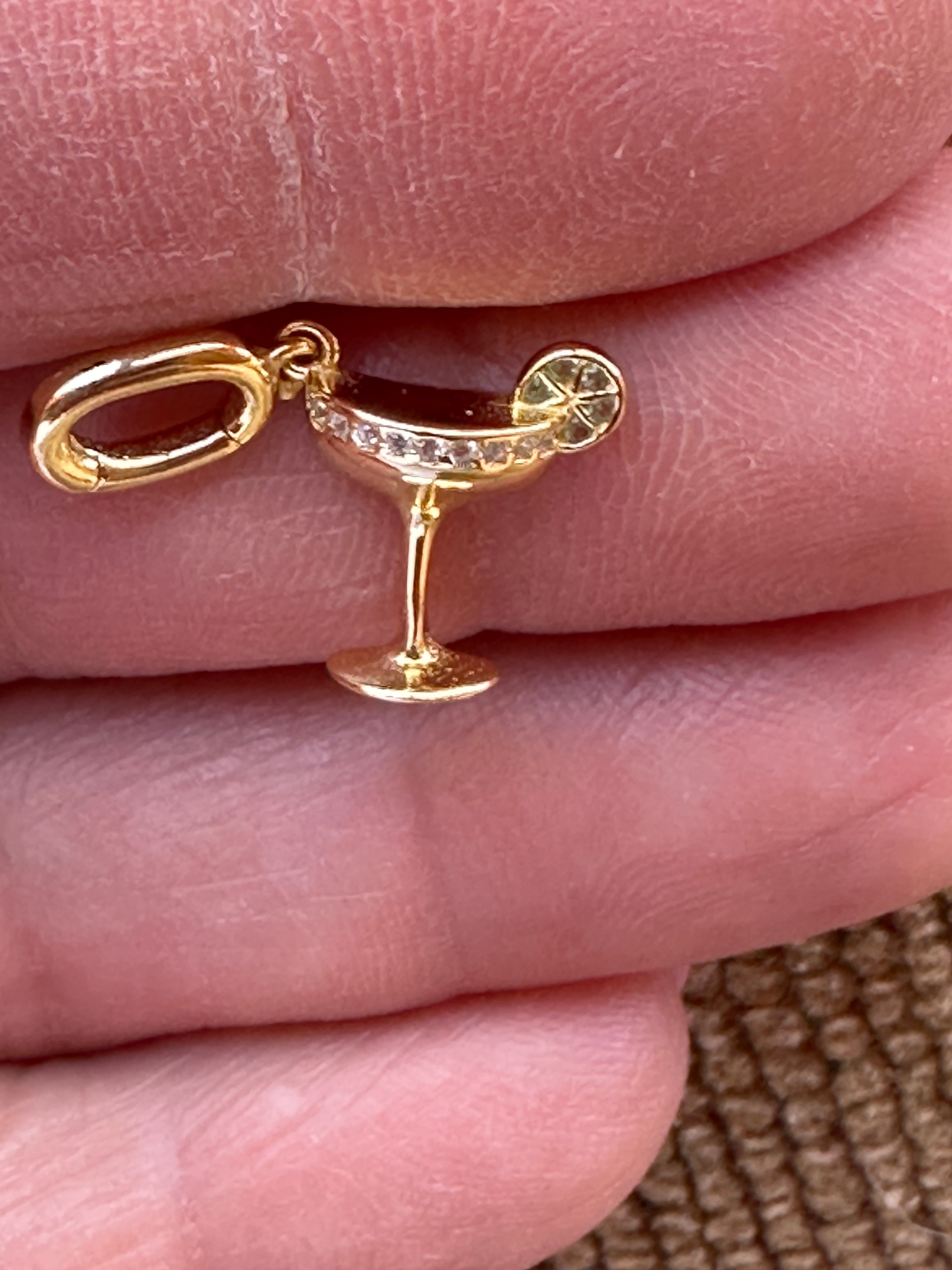 14k Gold Plated Margarita Charm