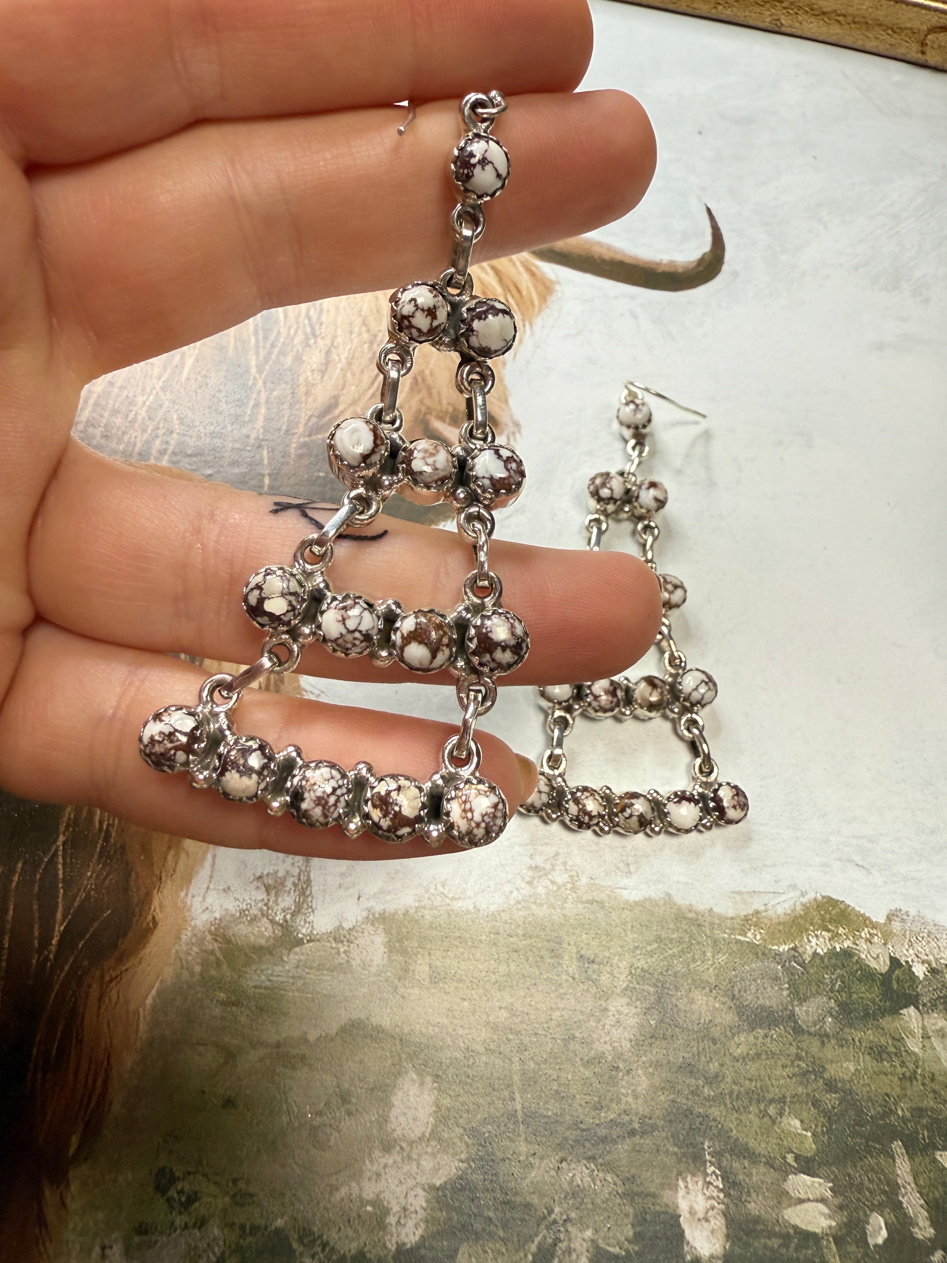 Handmade Wild Horse and Sterling Silver Handmade Dangles