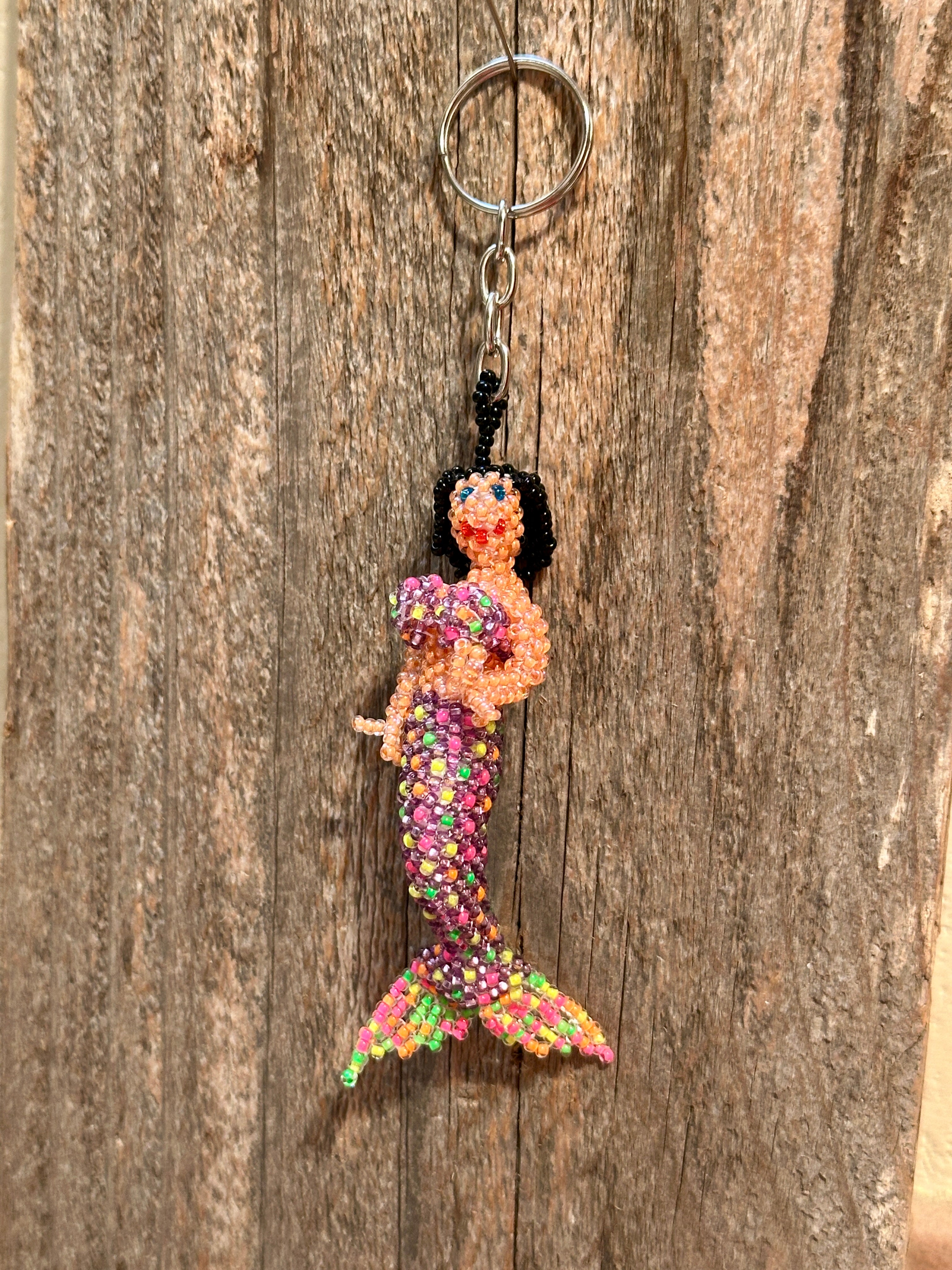 Handmade Beaded Mermaid Keychain