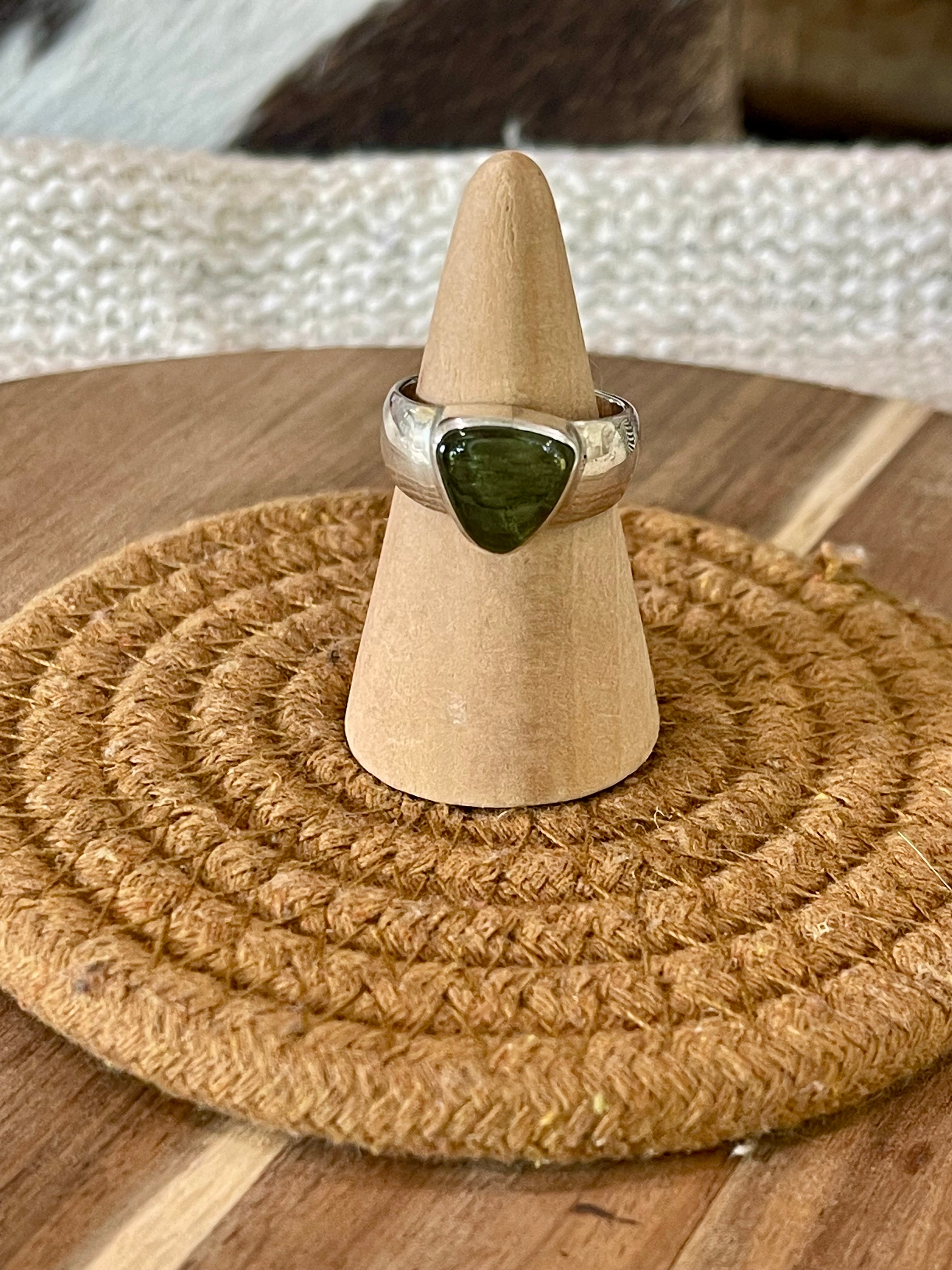 Handcrafted Sterling Silver & Meteorite Rock Size 8.25 Ring