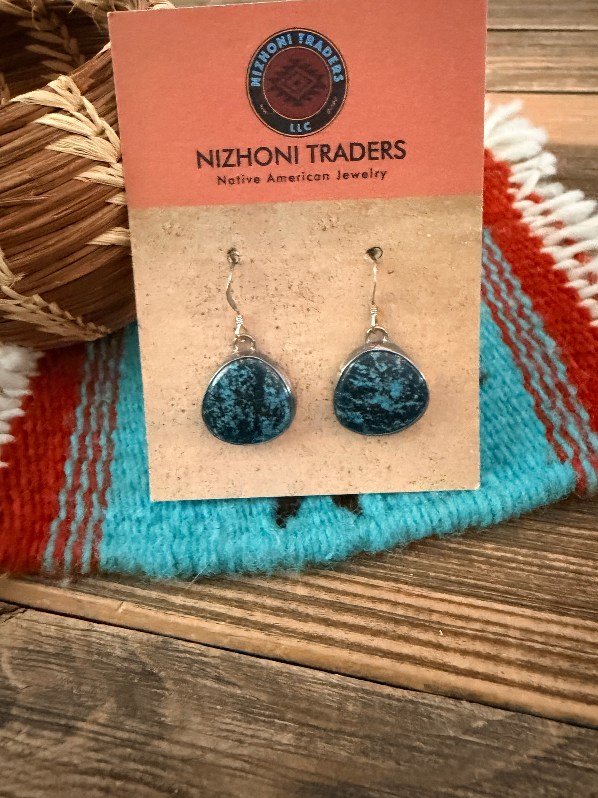 Handcrafted Turquoise & Sterling Silver Dangle Earrings