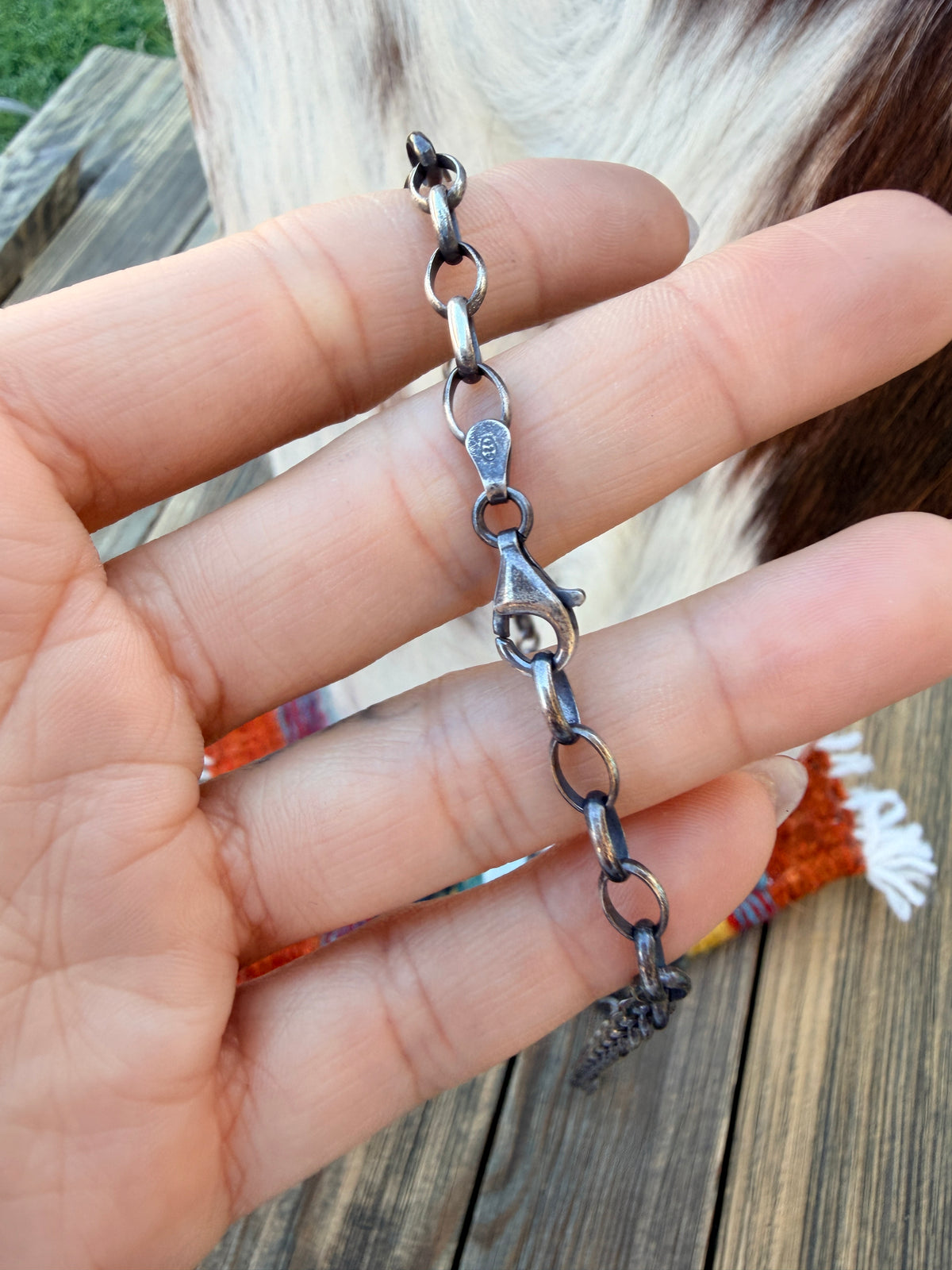 ~*Halloween Collection*~ Handmade Sterling Silver & Jasper Painted Pumpkin Necklace
