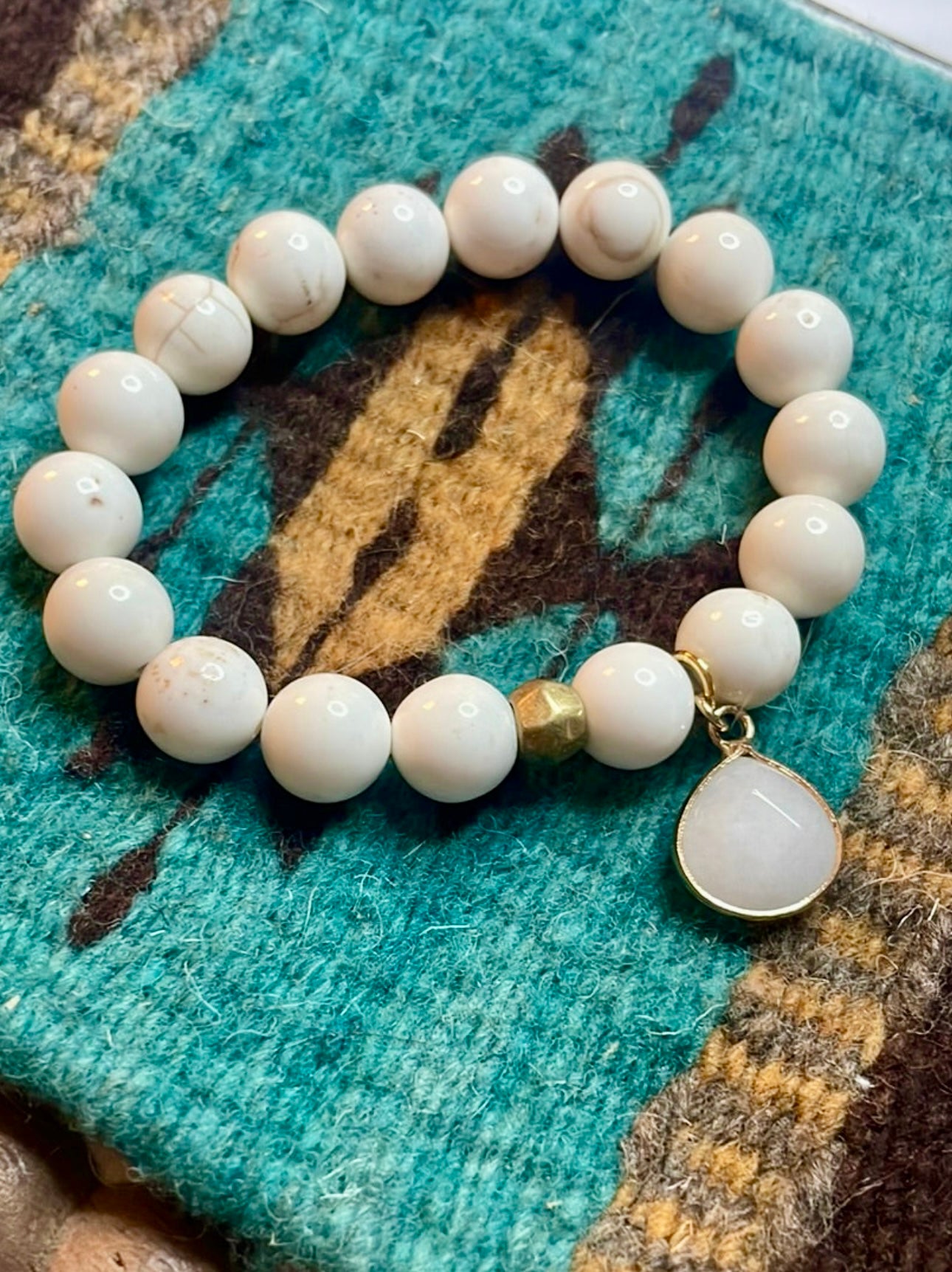 Handmade Bracelets | Beach Stack | White Howlite Beads | Nickel Free | 14k gold filled | Lightweight | Bracelet store