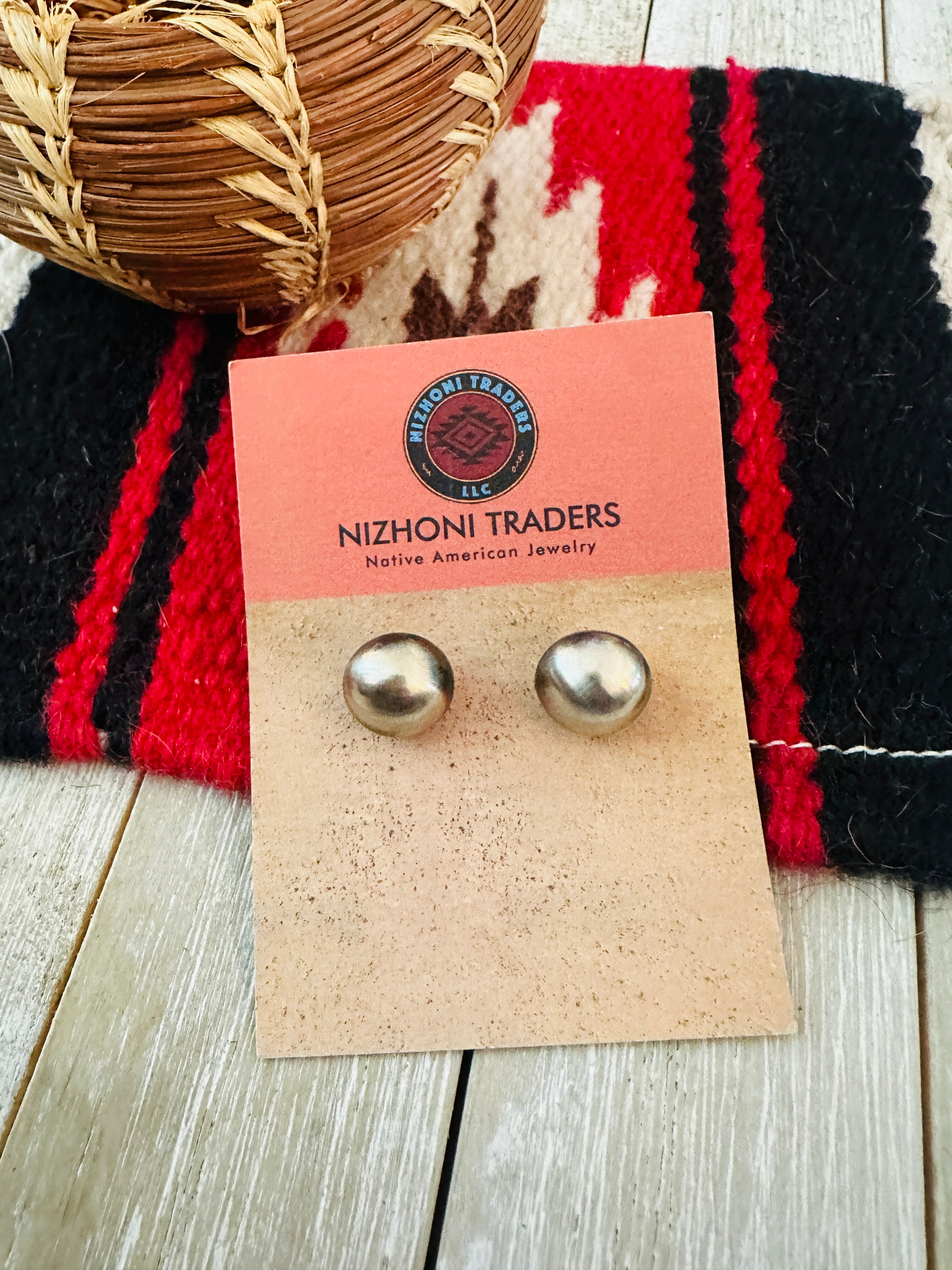 Handcrafted Sterling Silver Pearl Stud Earrings
