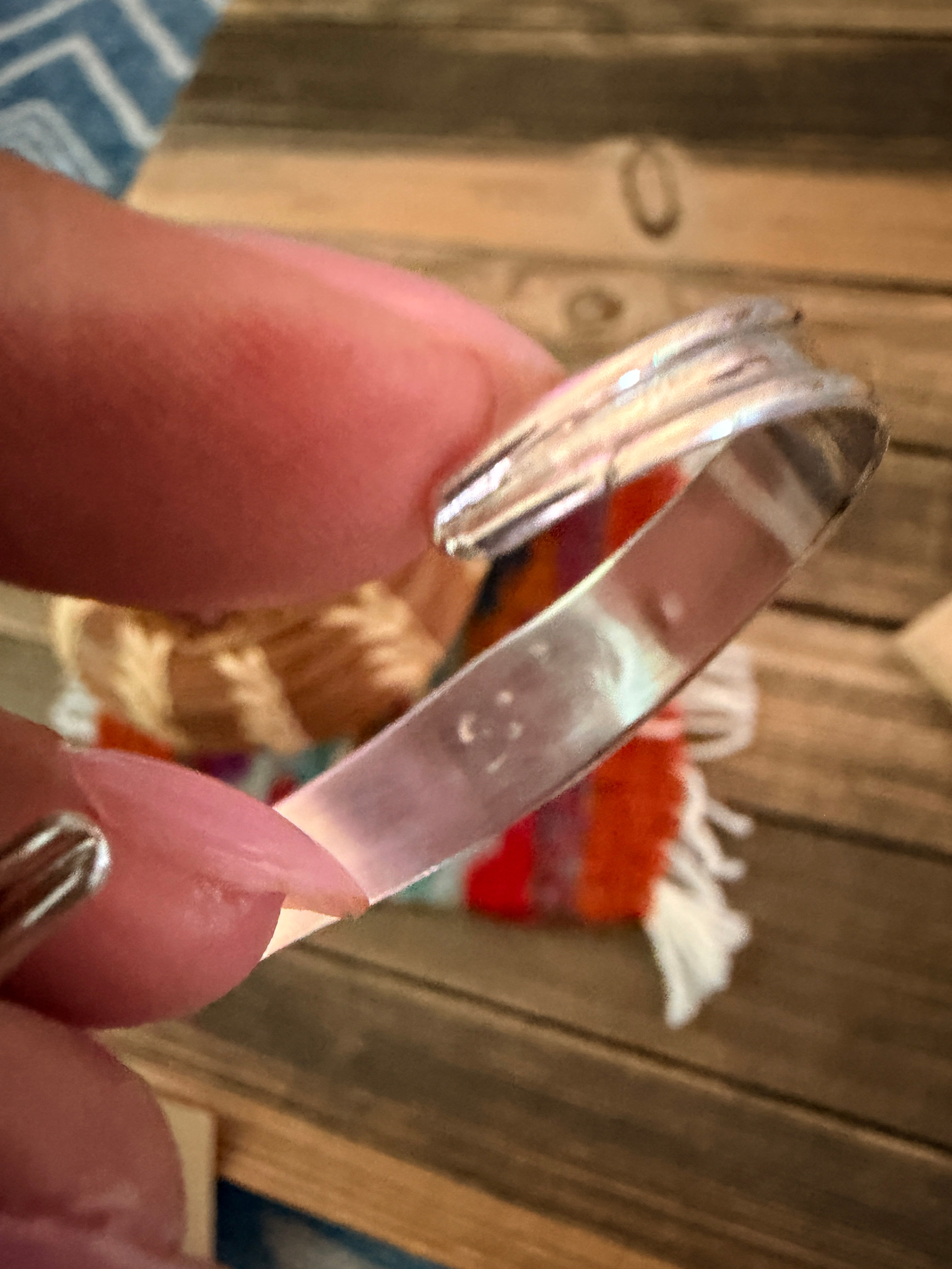 Handcrafted Turquoise, Coral & Sterling Silver Baby Cuff Bracelet
