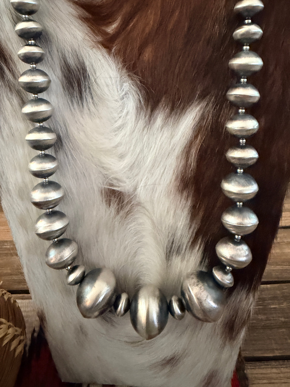 Handcrafted Sterling Silver Beaded Necklace and Earring Set