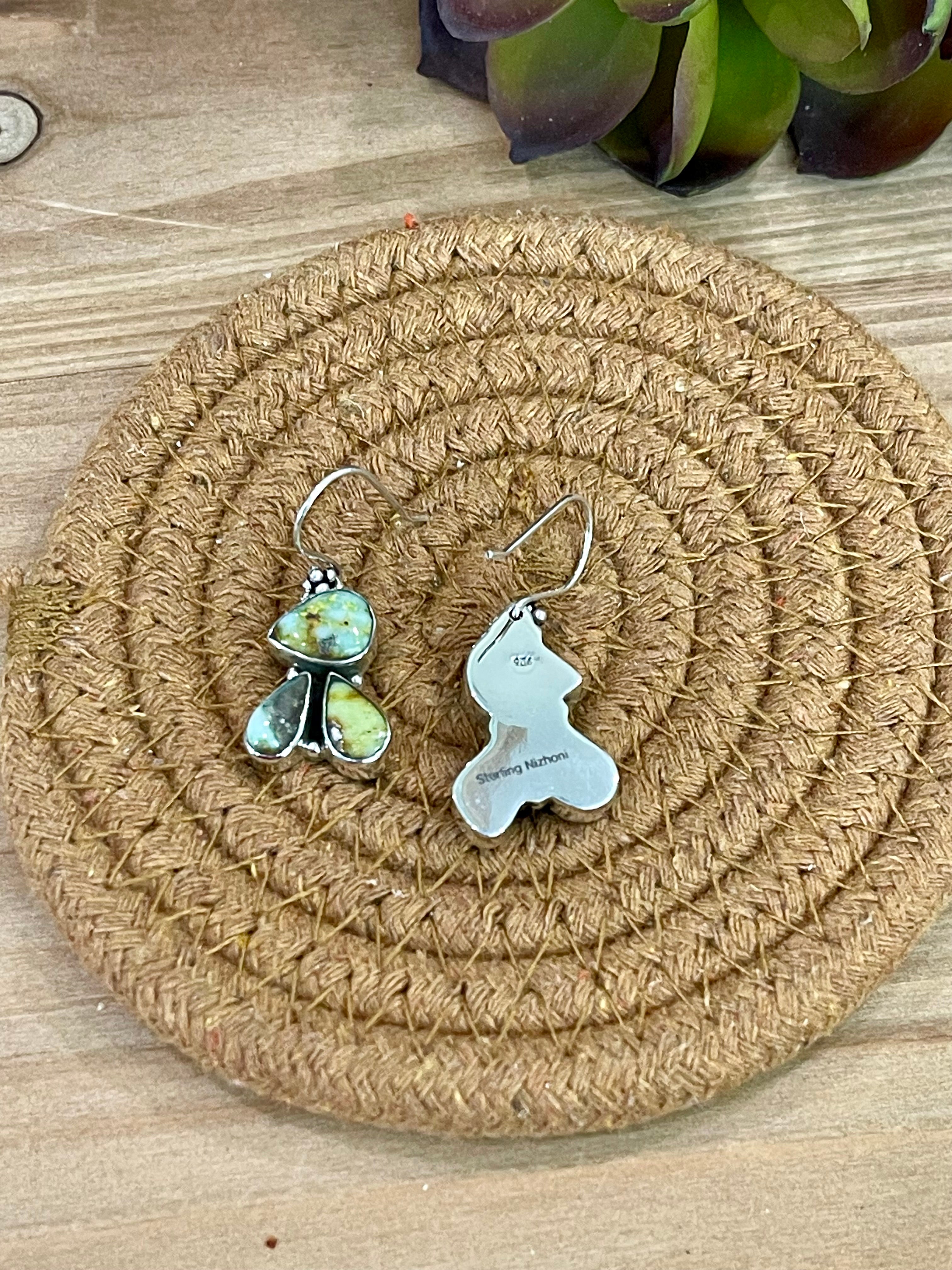 Handmade Sterling Silver & Palomino Dangle Earrings