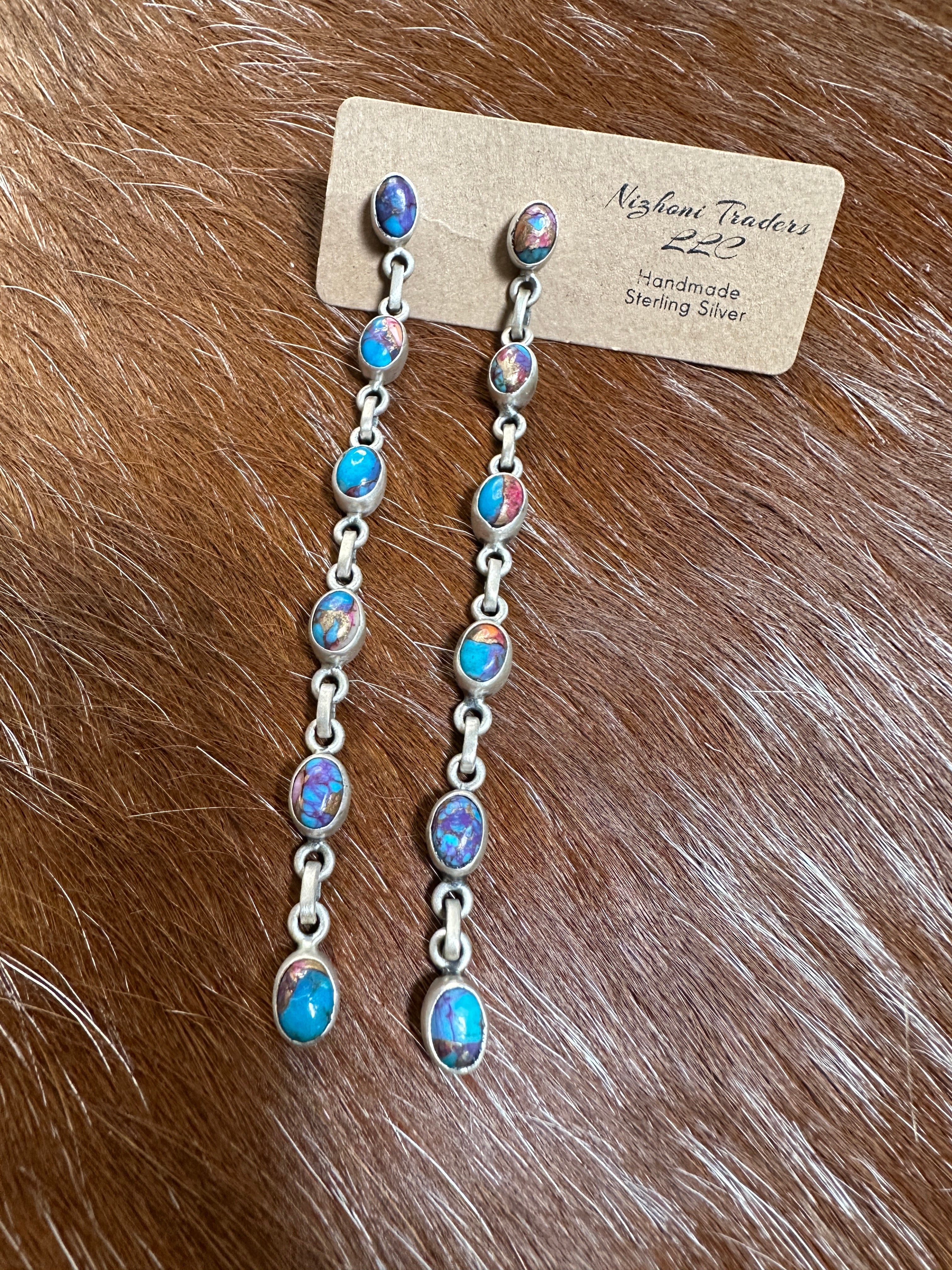 Handmade Purple Dream Mojave and Sterling Silver Handmade Dangles yes