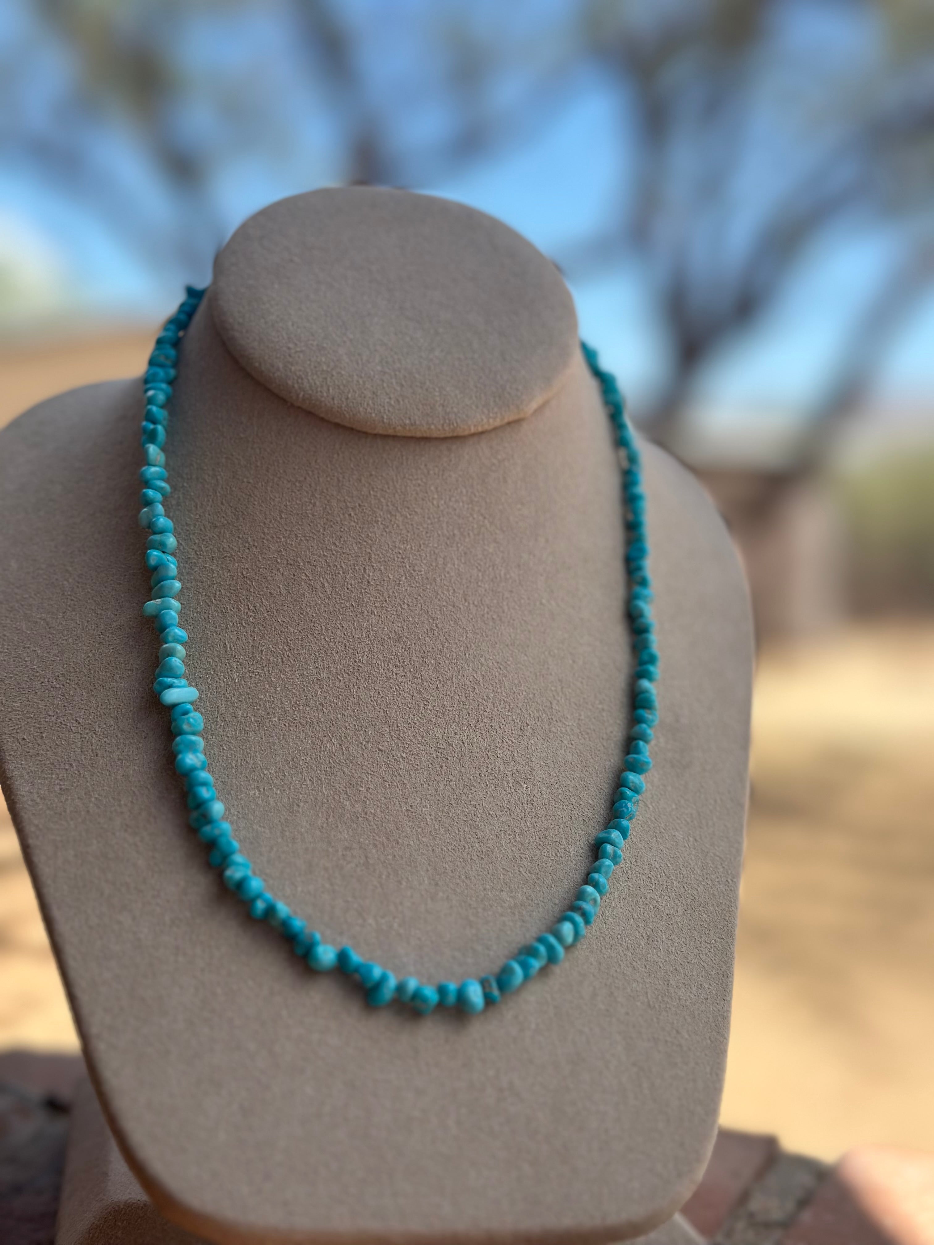 Handcrafted Kingman Turquoise Beaded Necklace