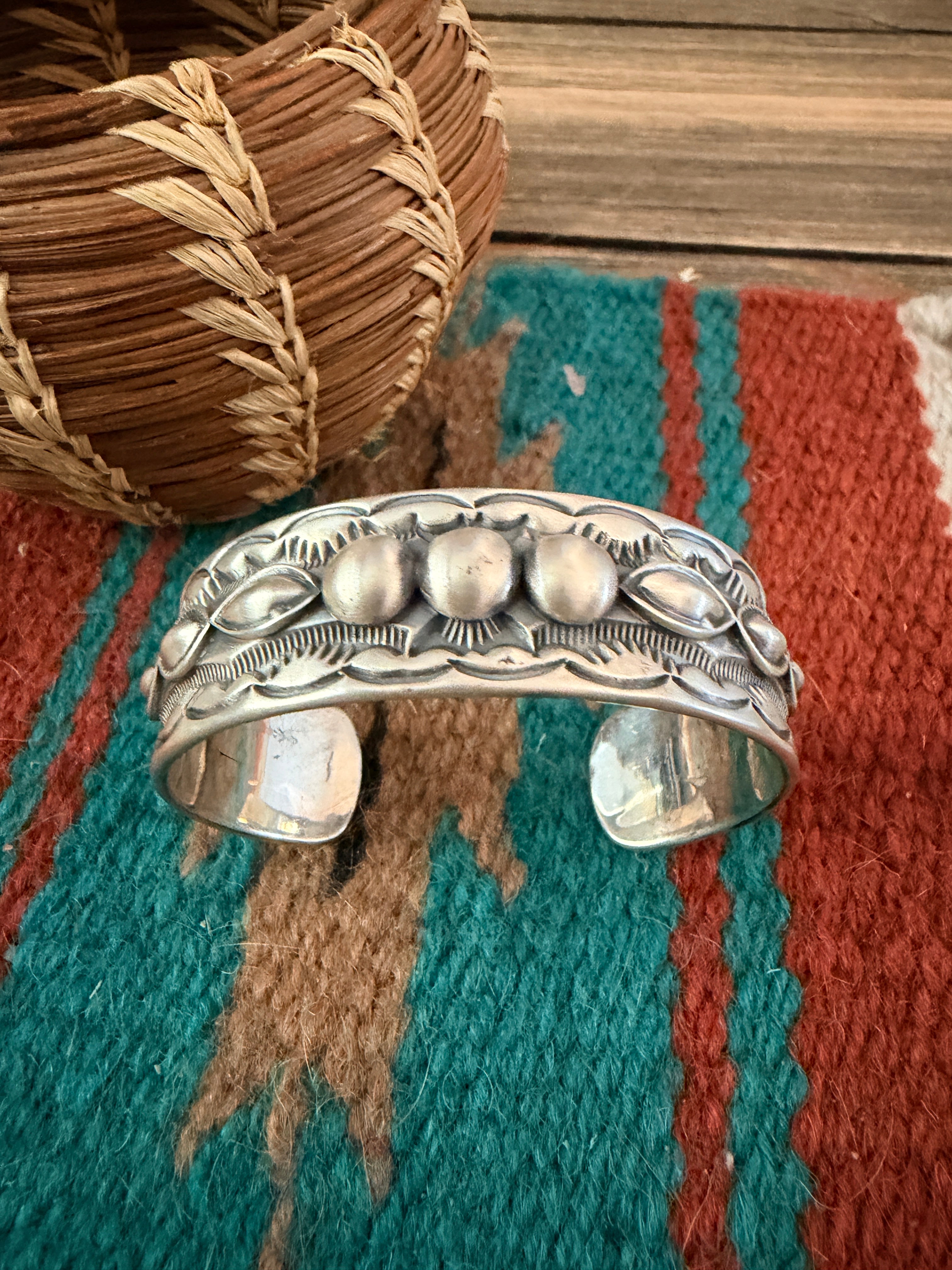 Handcrafted Sterling Silver Cuff Bracelet by Roland Dixson