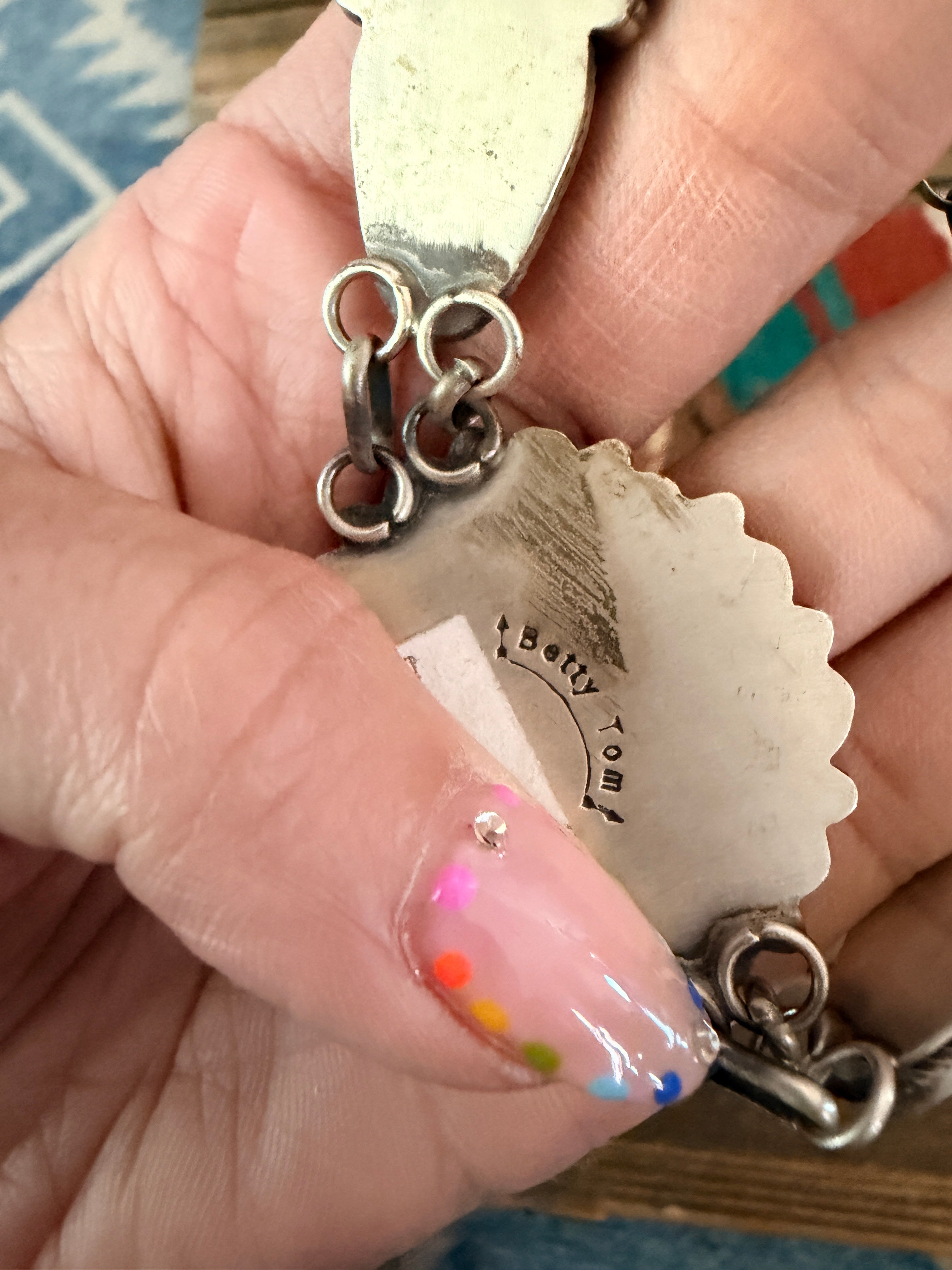 Handcrafted Sterling Silver & Multi Stone Cluster Link Bracelet by Betty Tom