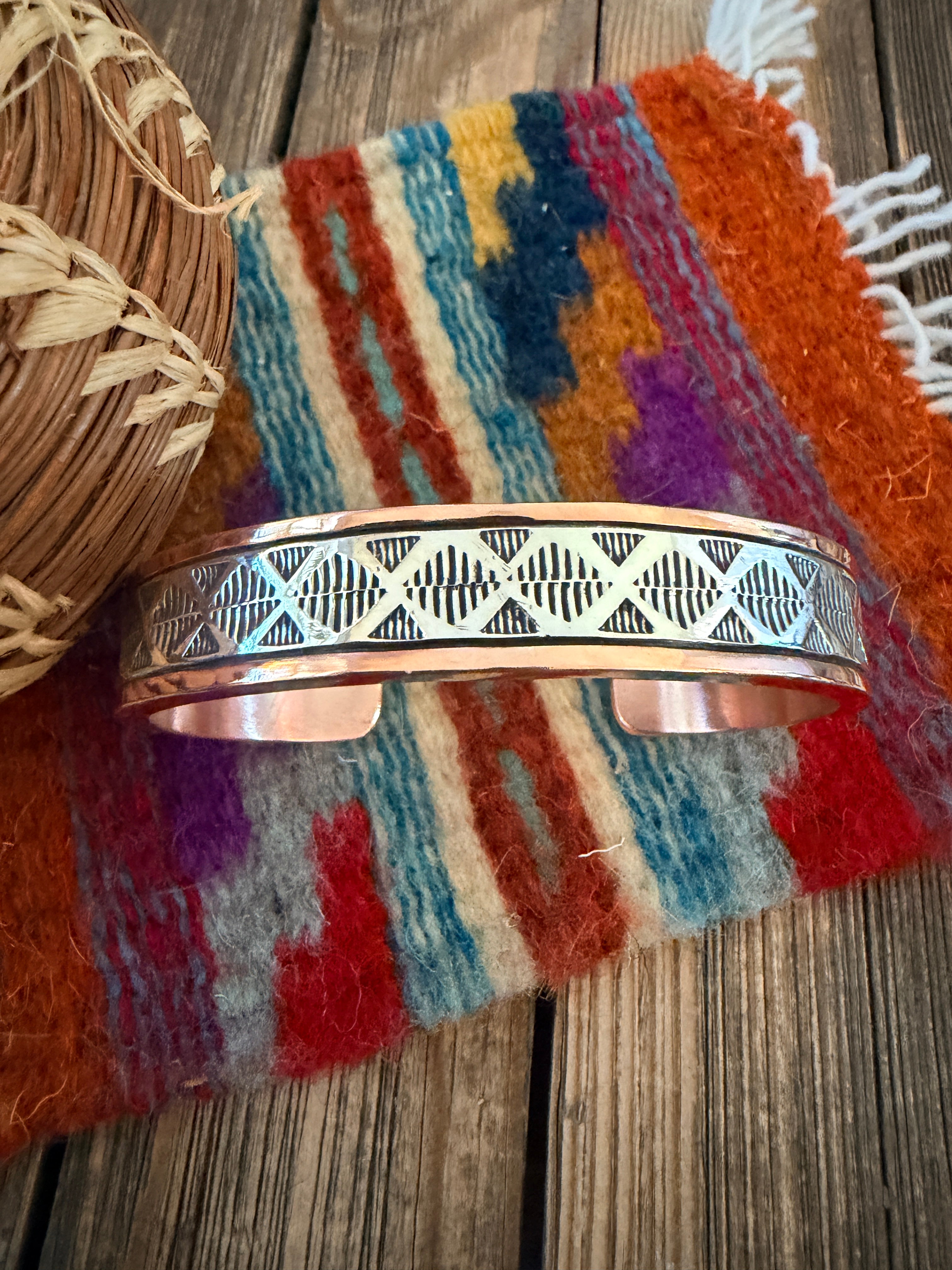 Handcrafted Copper & Sterling Silver Cuff Bracelet