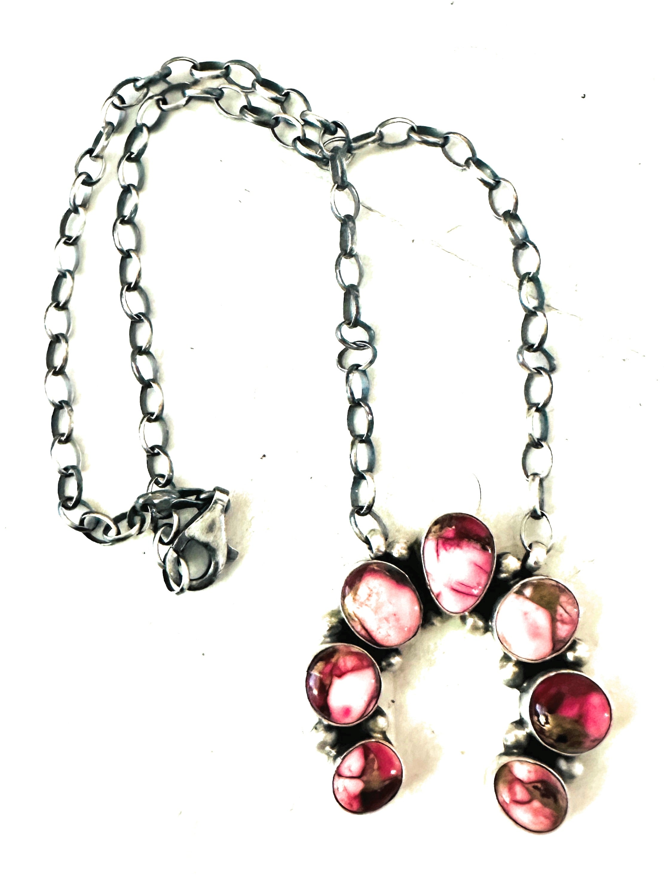 Handcrafted Rose Dahlia & Sterling Silver Naja Necklace