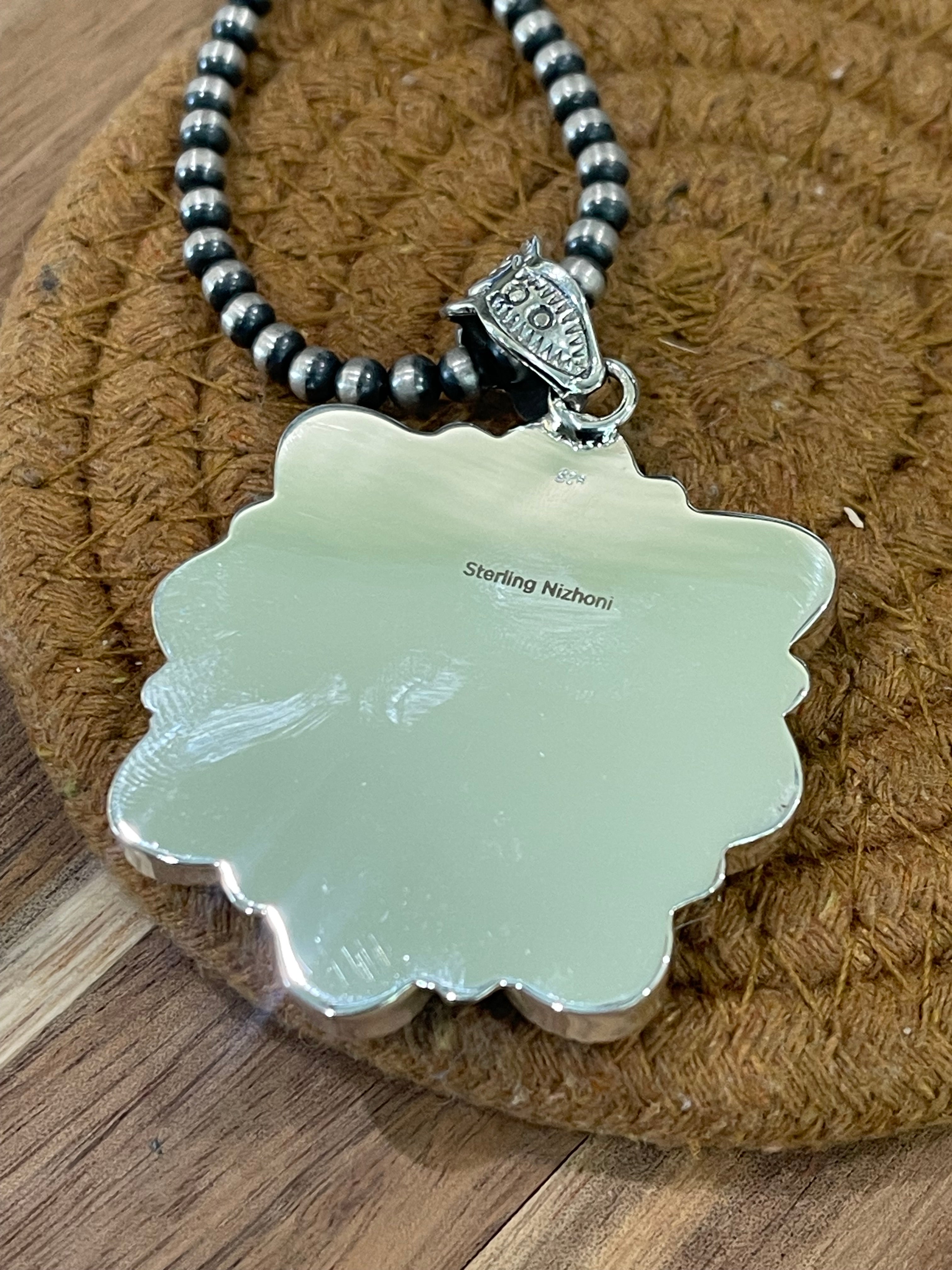 Handcrafted Sterling Silver & Palomino Cluster Pendant