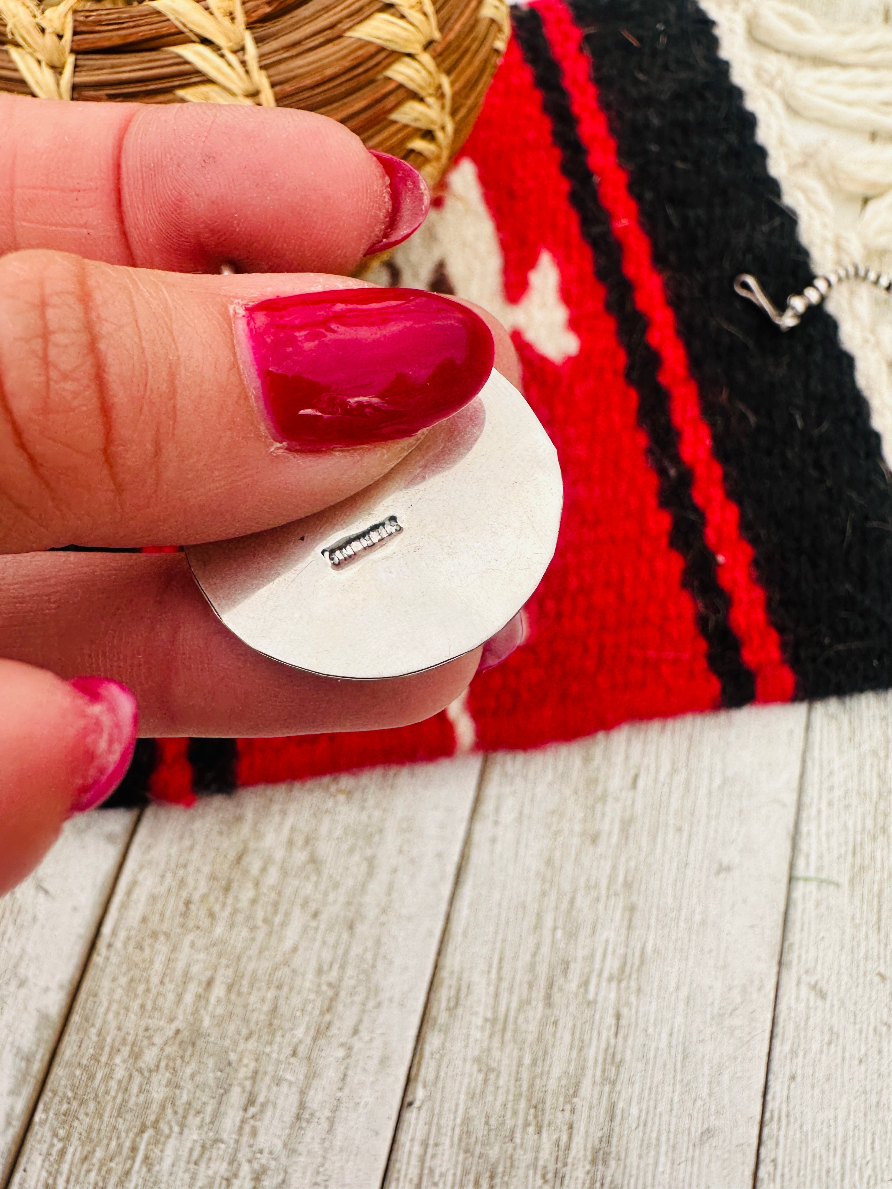 Handcrafted Sterling Silver & Turquoise Bear Paw Pendant