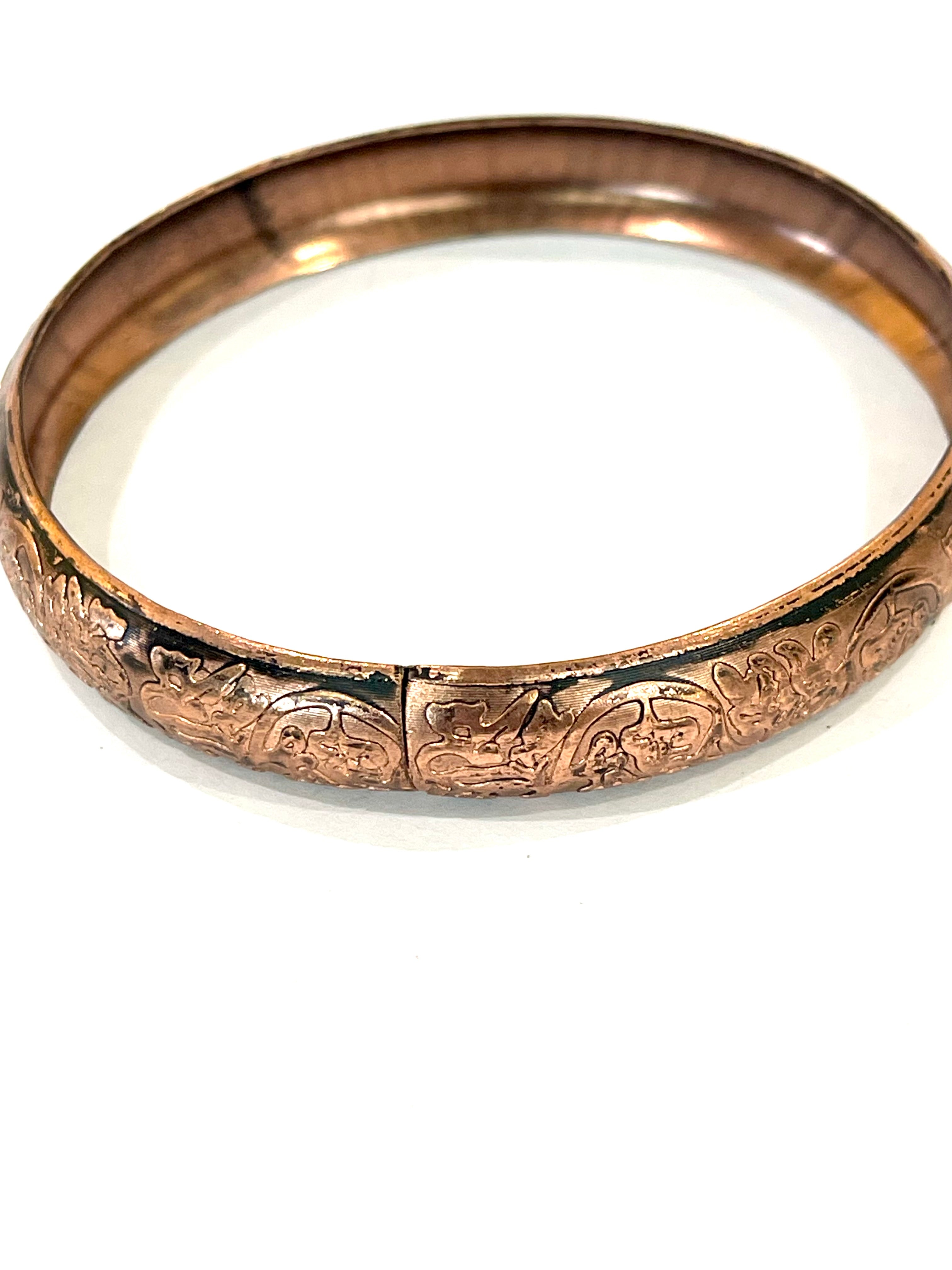 Vintage Handmade Copper Bangle Bracelet
