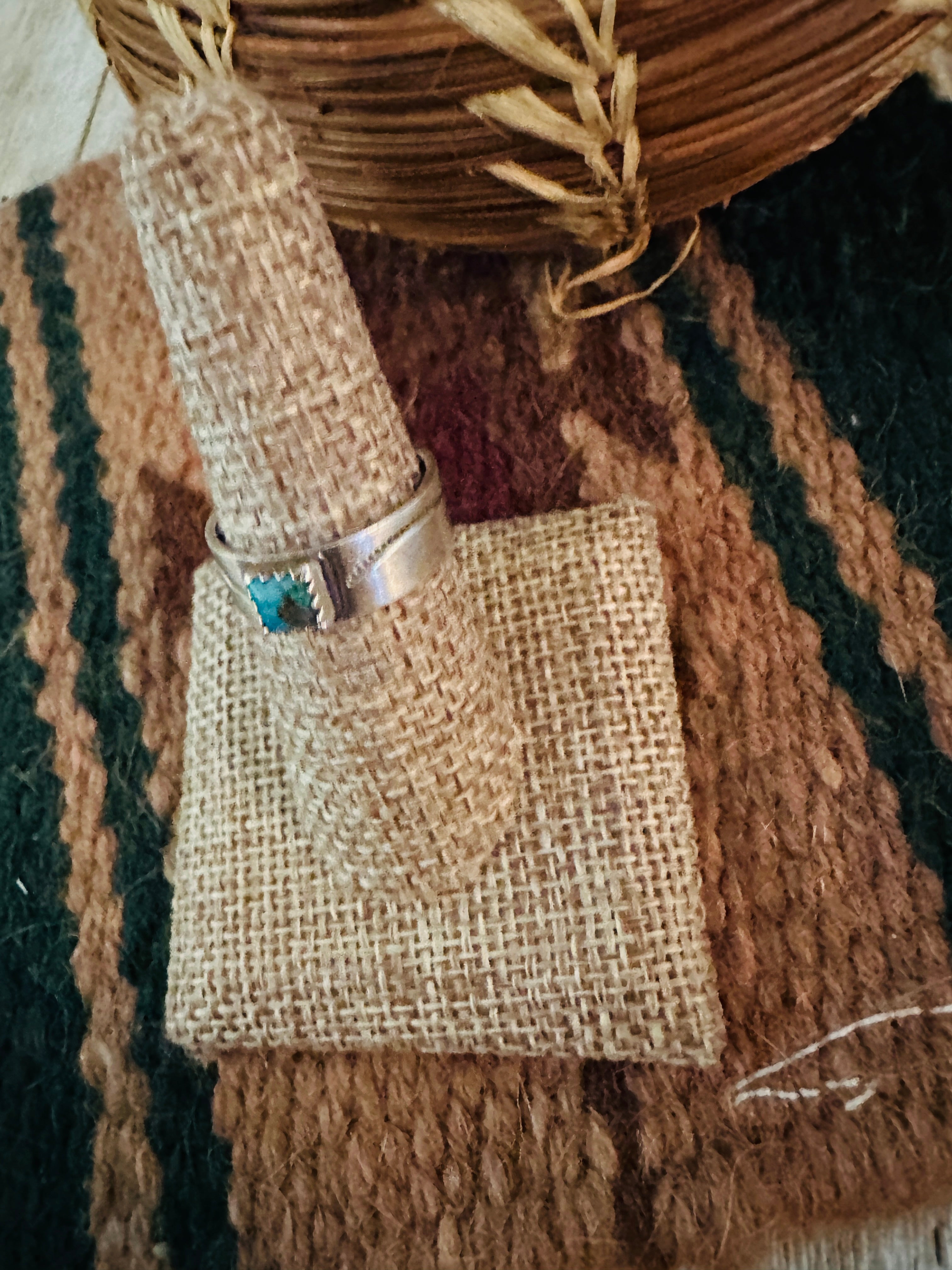 Handcrafted Spice & Sterling Silver Band Ring