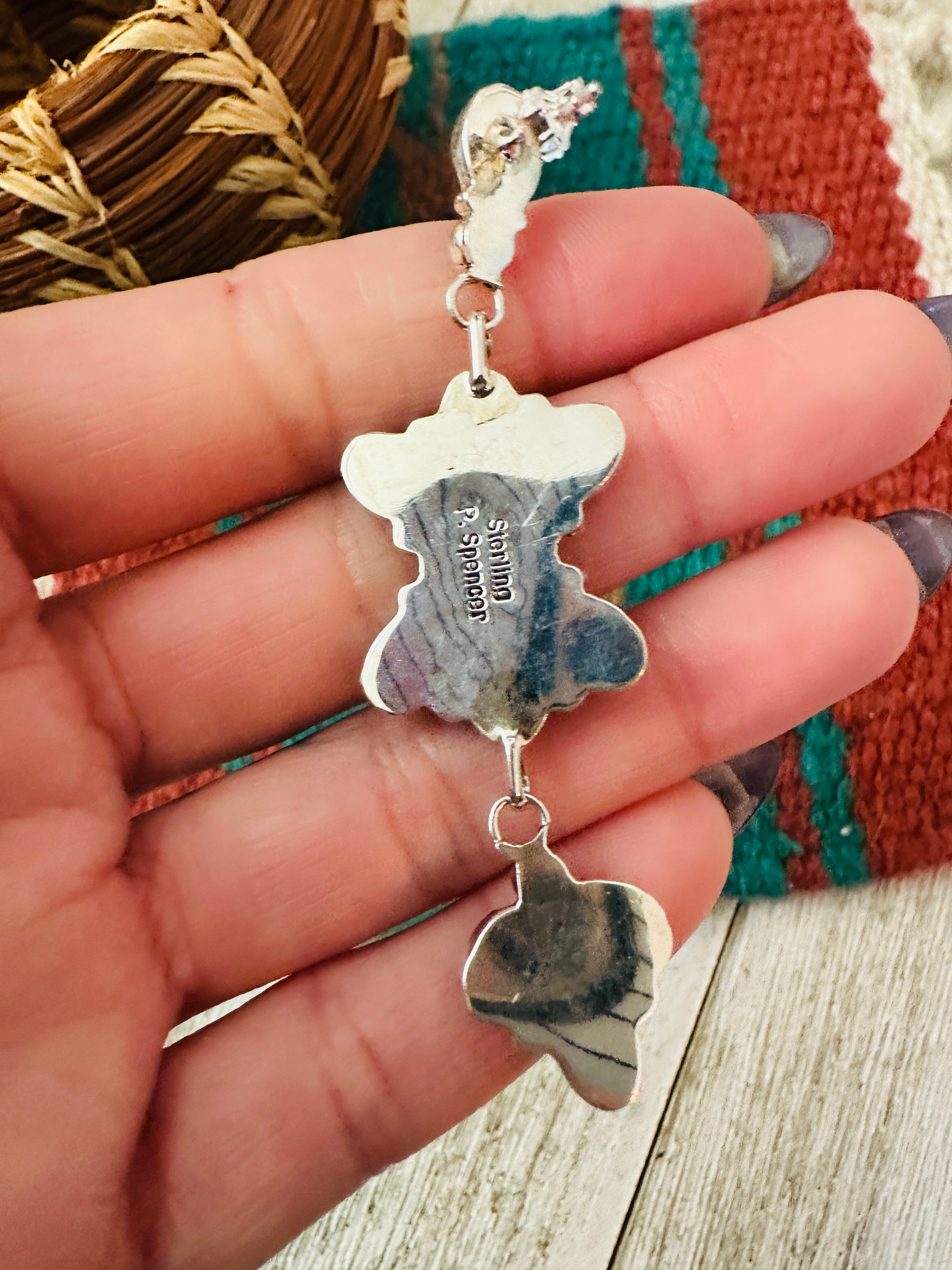 Handcrafted Pink Dream Mojave & Sterling Silver Dangle Earrings