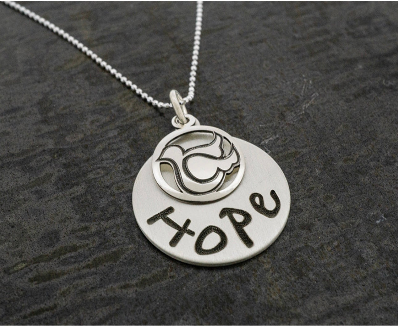 Sterling Silver Hope Pendant Necklace