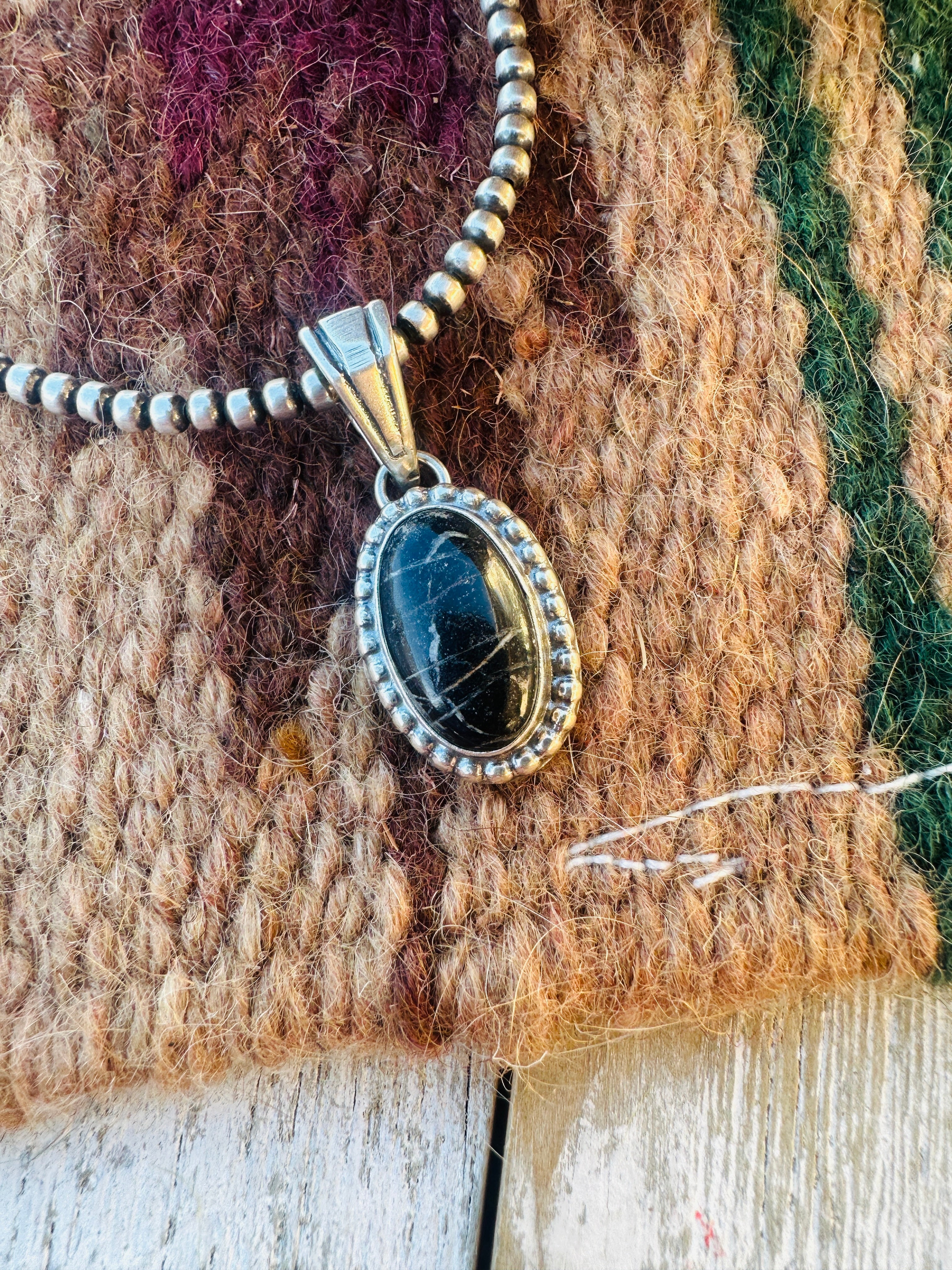 Handcrafted Sterling Silver & White Buffalo Pendant